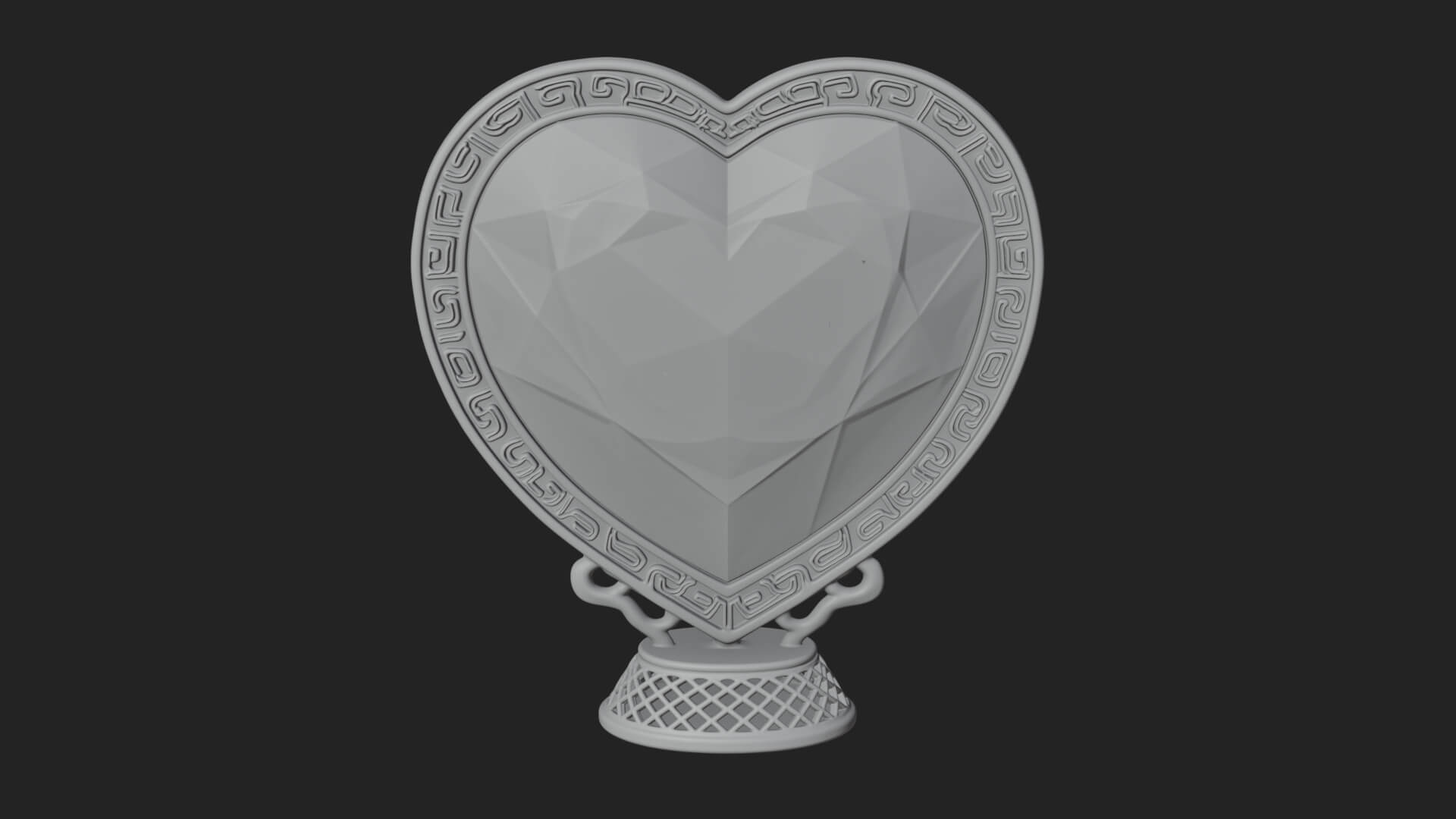 Ornate Framed Heart Plaque Design 323 3D Print Model 3D Model