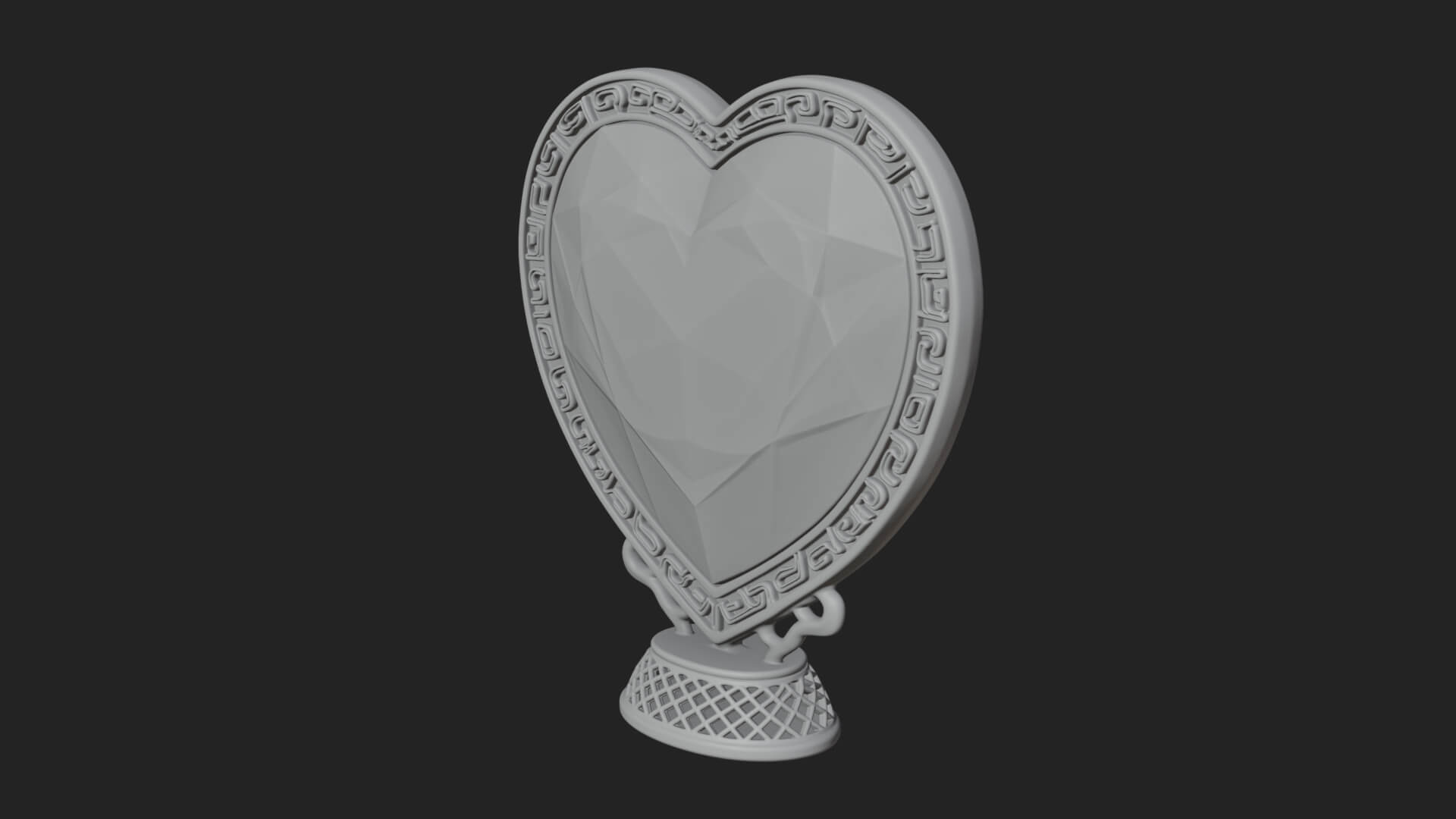 Ornate Framed Heart Plaque Design 323 3D Print Model 3D Model