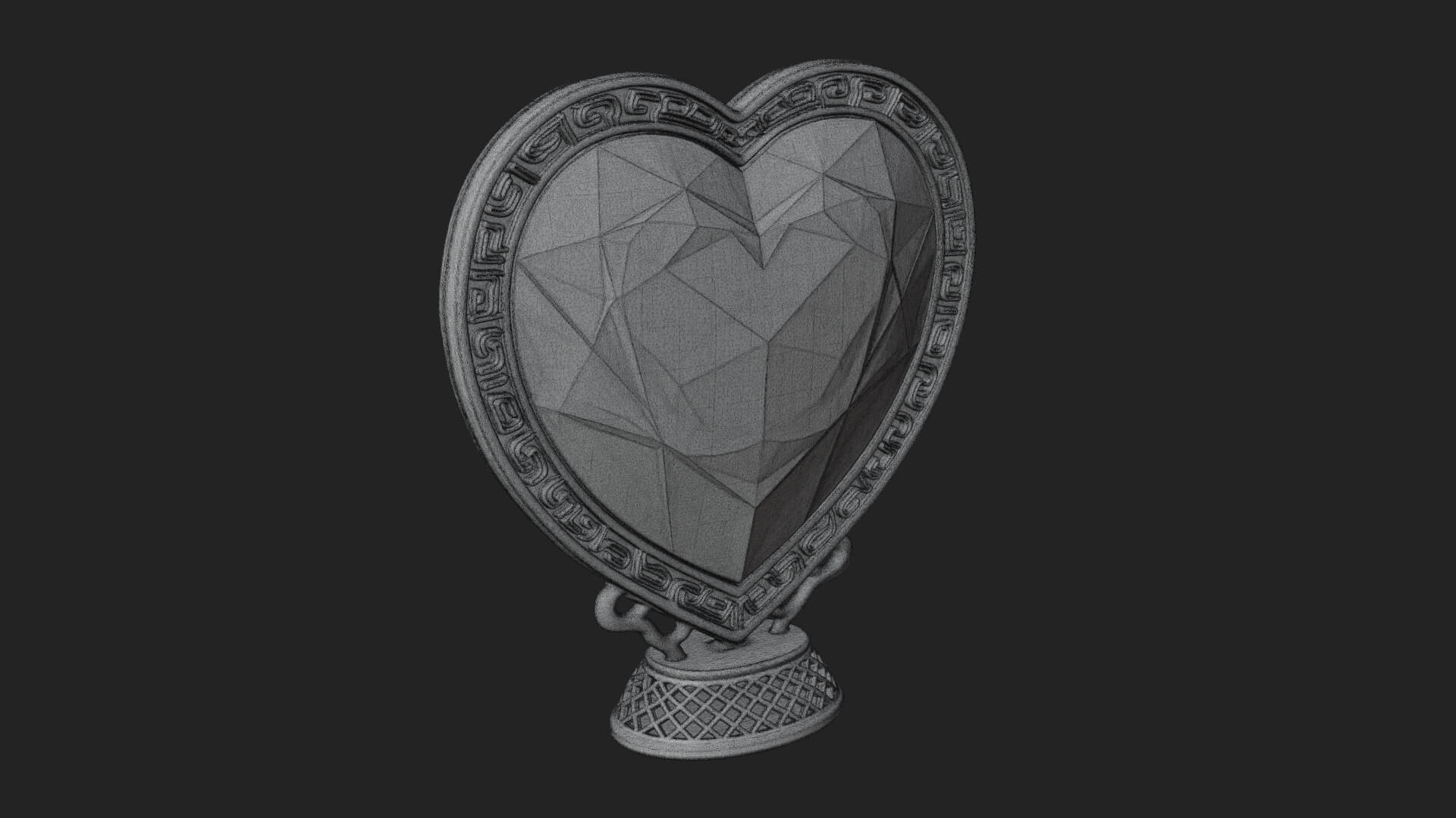 Ornate Framed Heart Plaque Design 323 3D Print Model 3D Model