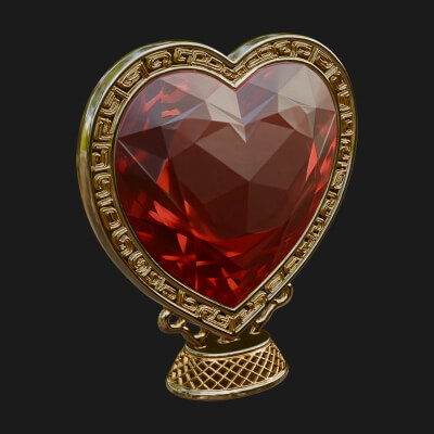 Ornate Framed Heart Plaque Design 323 3D Print Model
