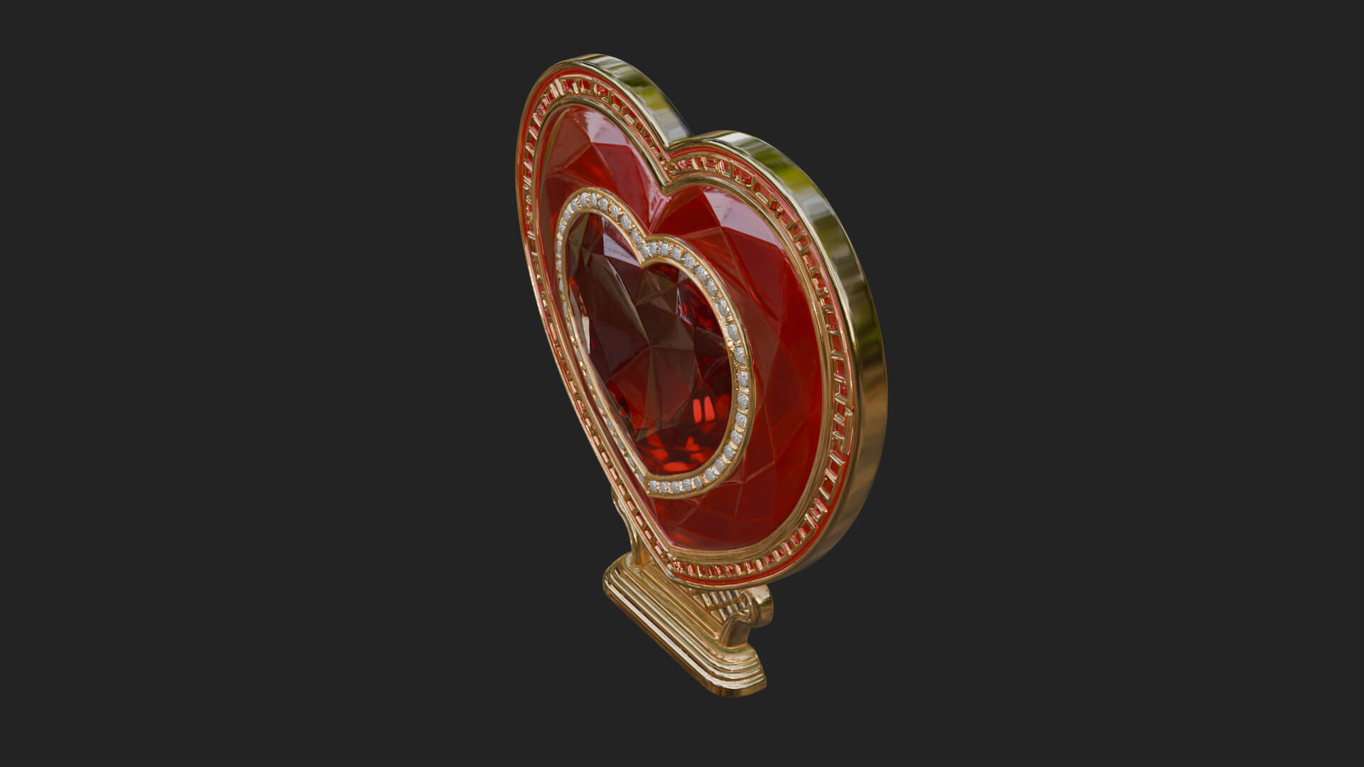 Ornate Framed Heart Plaque Design 324 3D Print Model 3D Model