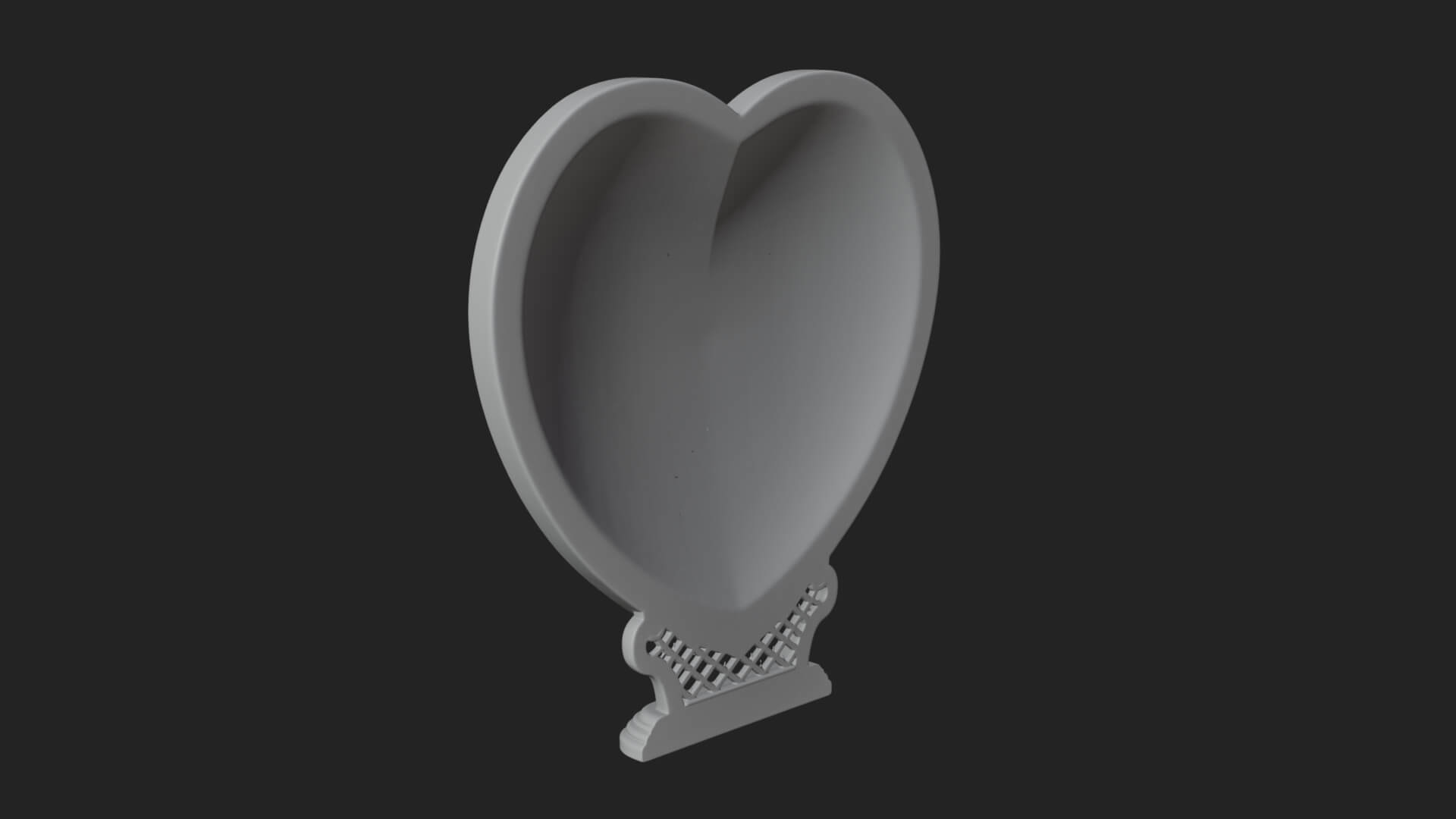 Ornate Framed Heart Plaque Design 324 3D Print Model 3D Model