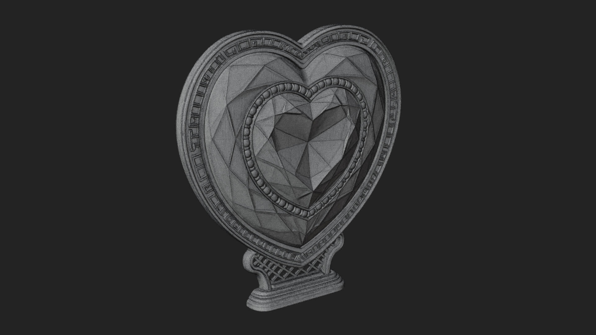 Ornate Framed Heart Plaque Design 324 3D Print Model 3D Model