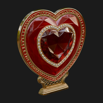 Ornate Framed Heart Plaque Design 324 3D Print Model