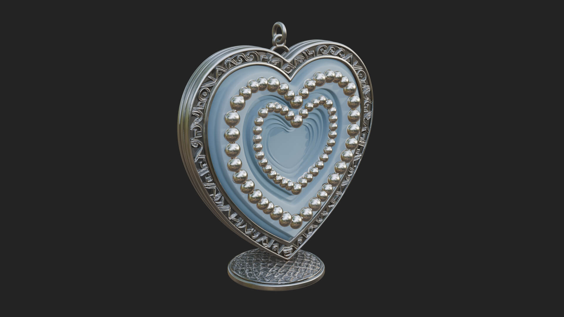 Ornate Framed Heart Plaque Design 325 3D Print Model 3D Model
