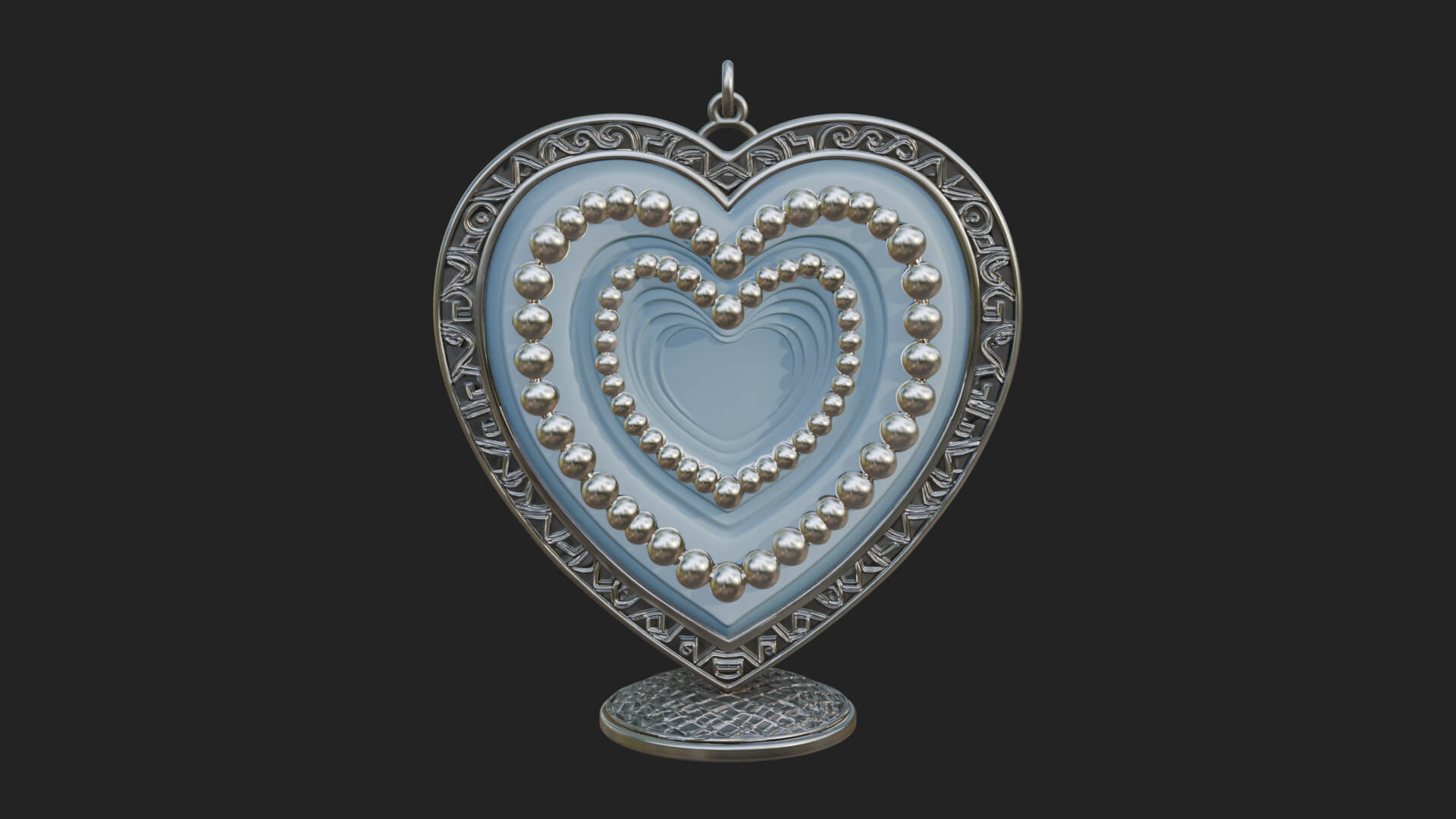 Ornate Framed Heart Plaque Design 325 3D Print Model 3D Model