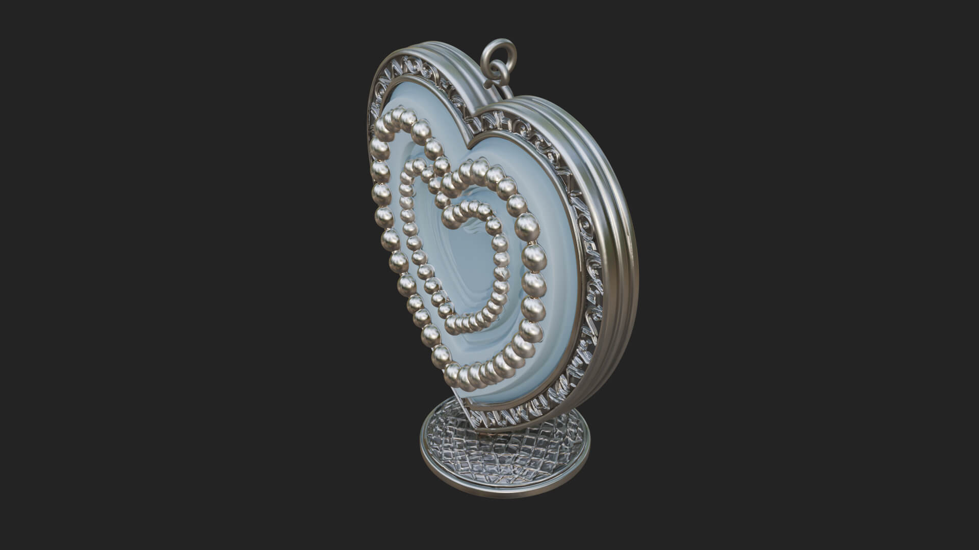 Ornate Framed Heart Plaque Design 325 3D Print Model 3D Model