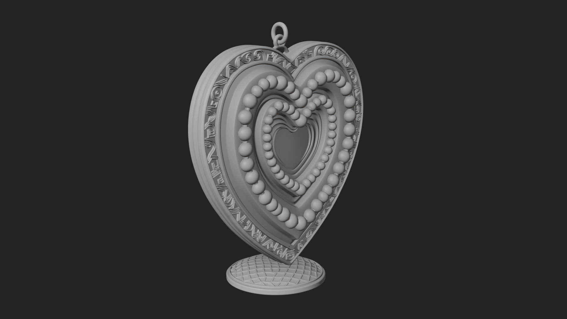 Ornate Framed Heart Plaque Design 325 3D Print Model 3D Model
