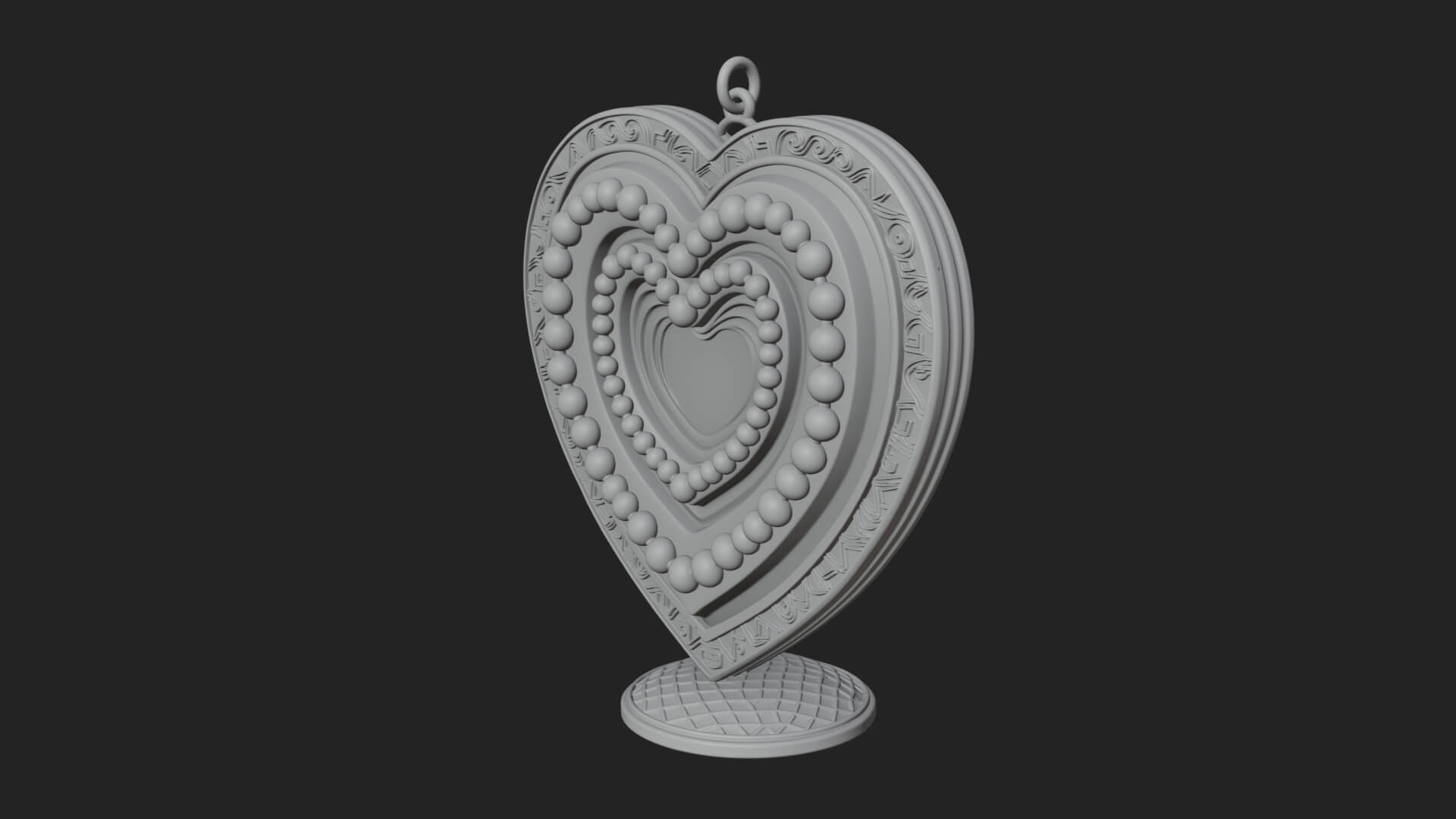 Ornate Framed Heart Plaque Design 325 3D Print Model 3D Model