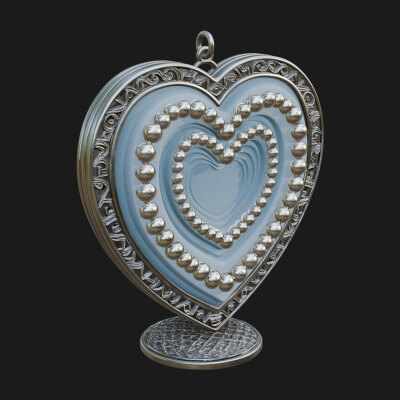 Ornate Framed Heart Plaque Design 325 3D Print Model