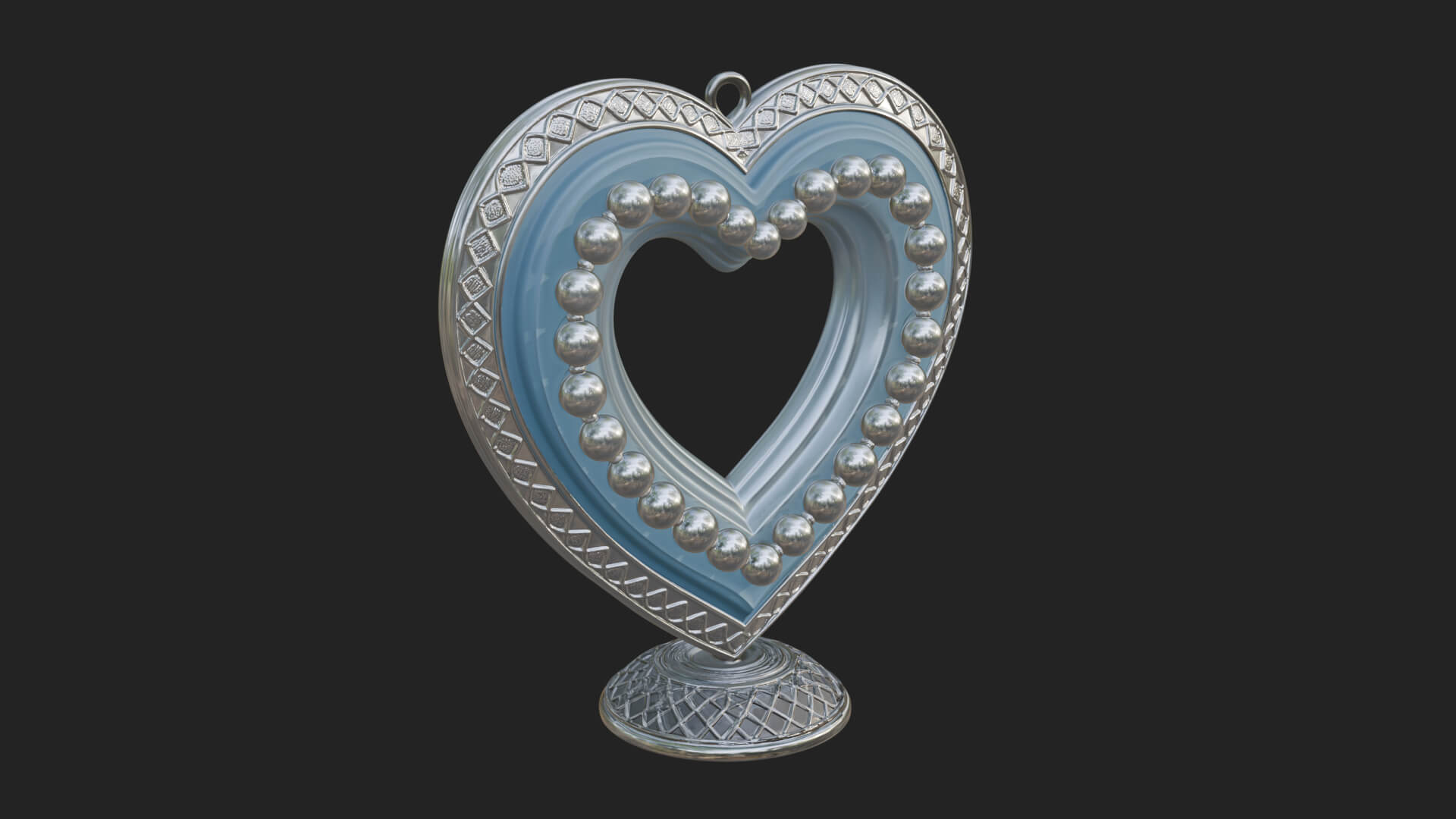 Ornate Framed Heart Plaque Design 326 3D Print Model 3D Model