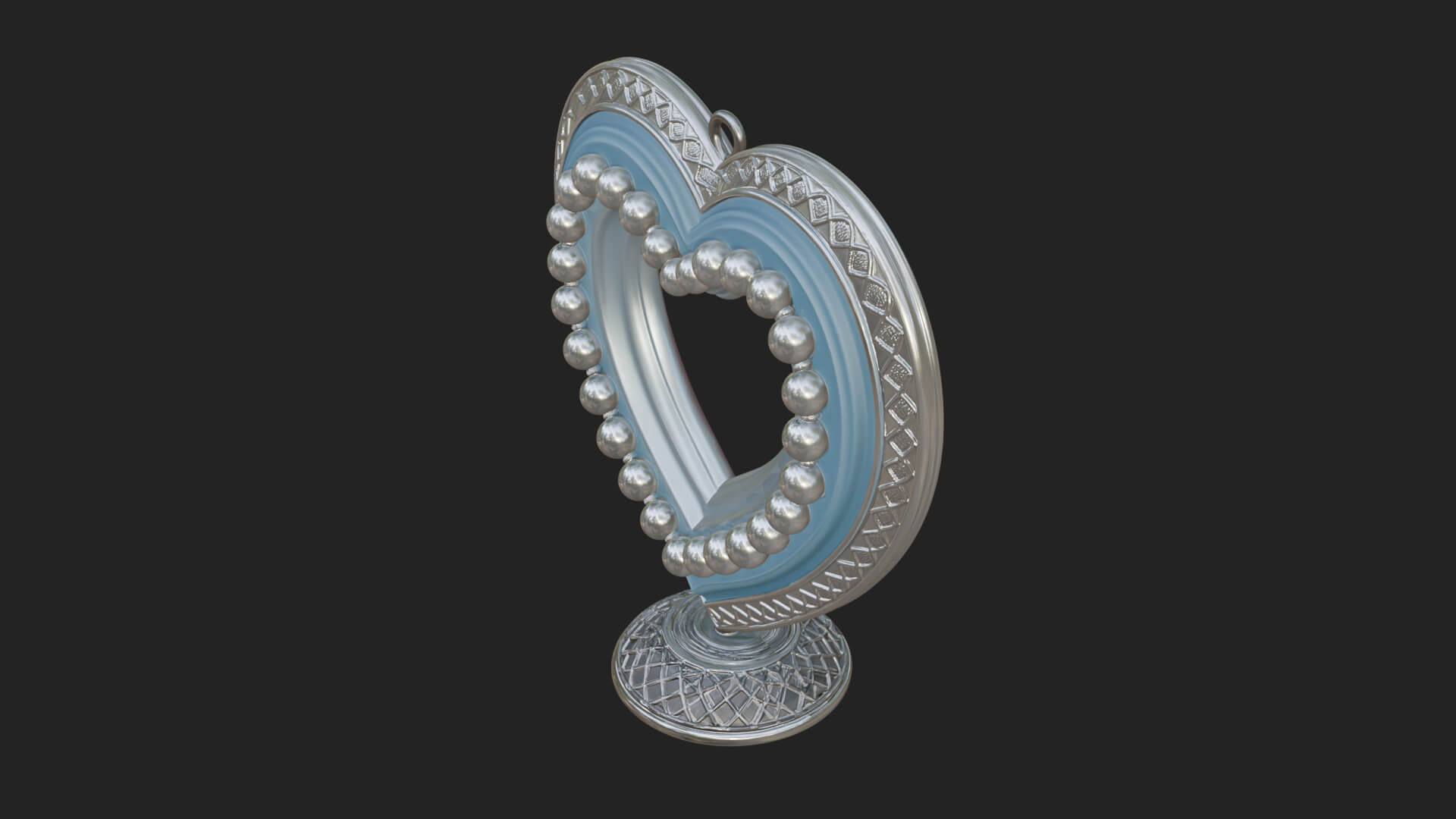 Ornate Framed Heart Plaque Design 326 3D Print Model 3D Model