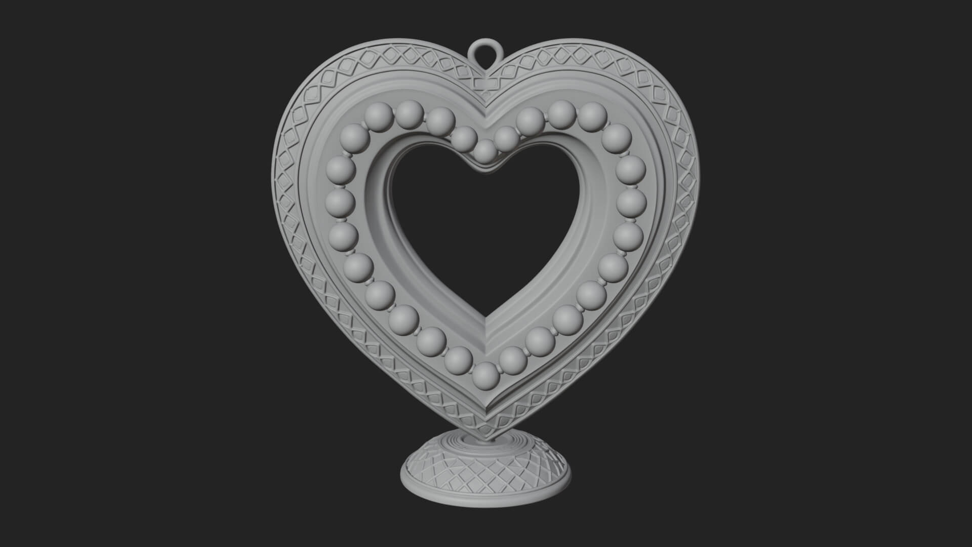 Ornate Framed Heart Plaque Design 326 3D Print Model 3D Model