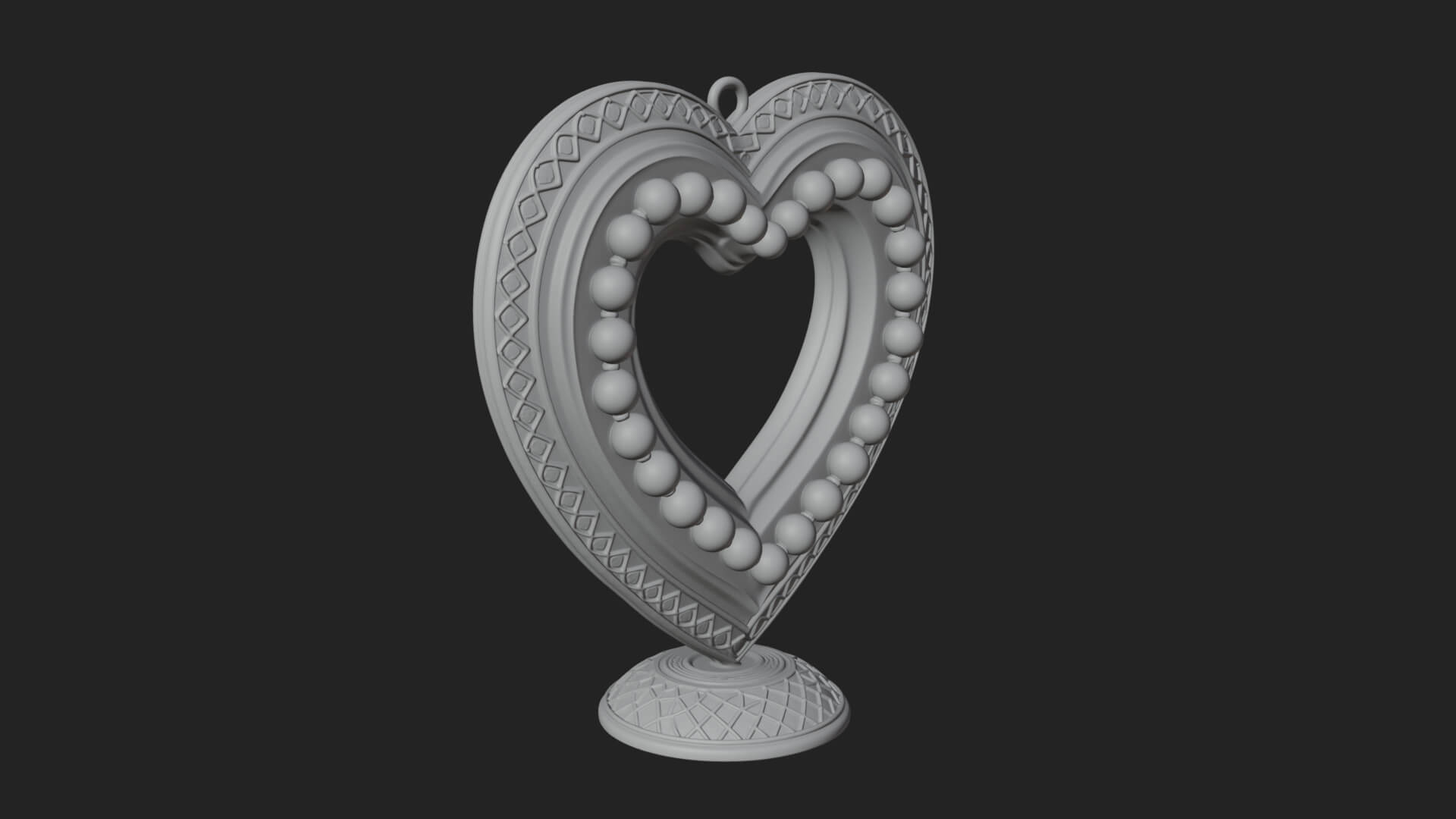 Ornate Framed Heart Plaque Design 326 3D Print Model 3D Model