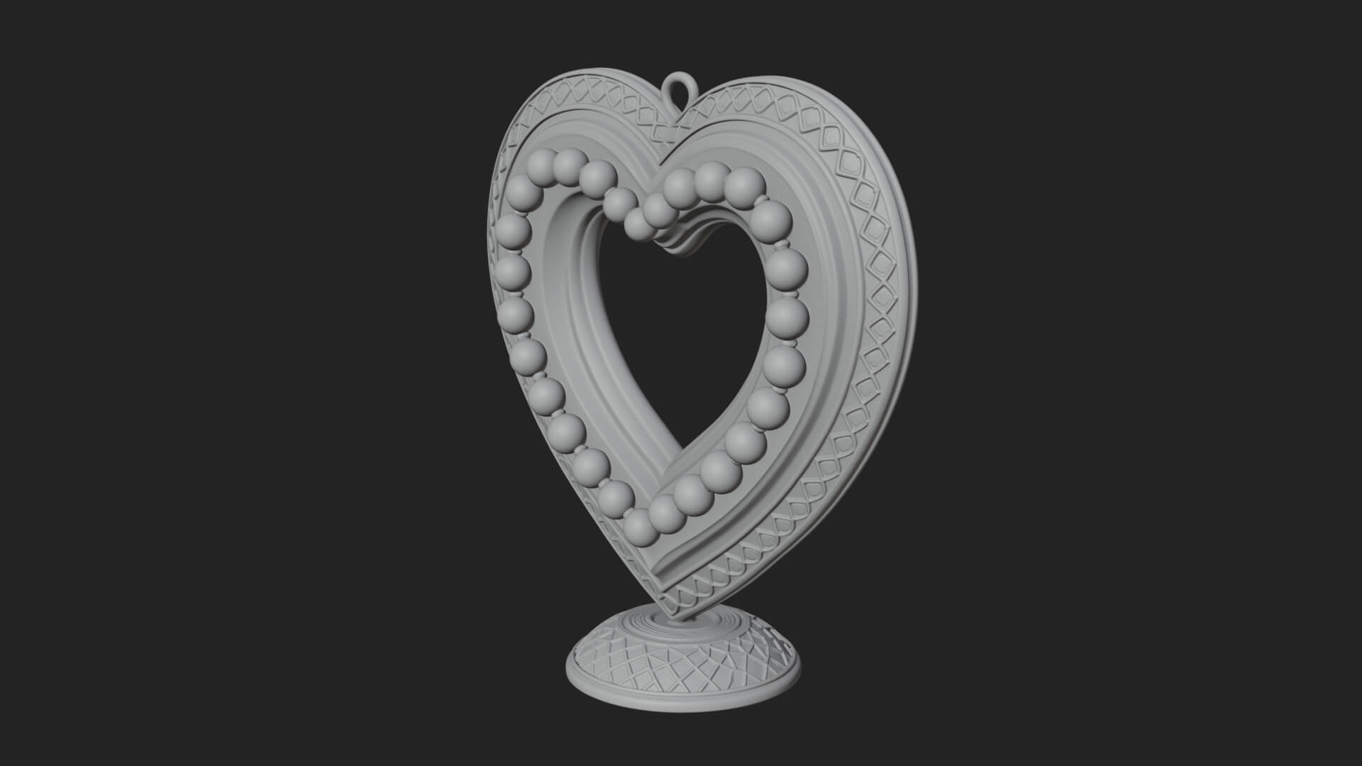 Ornate Framed Heart Plaque Design 326 3D Print Model 3D Model