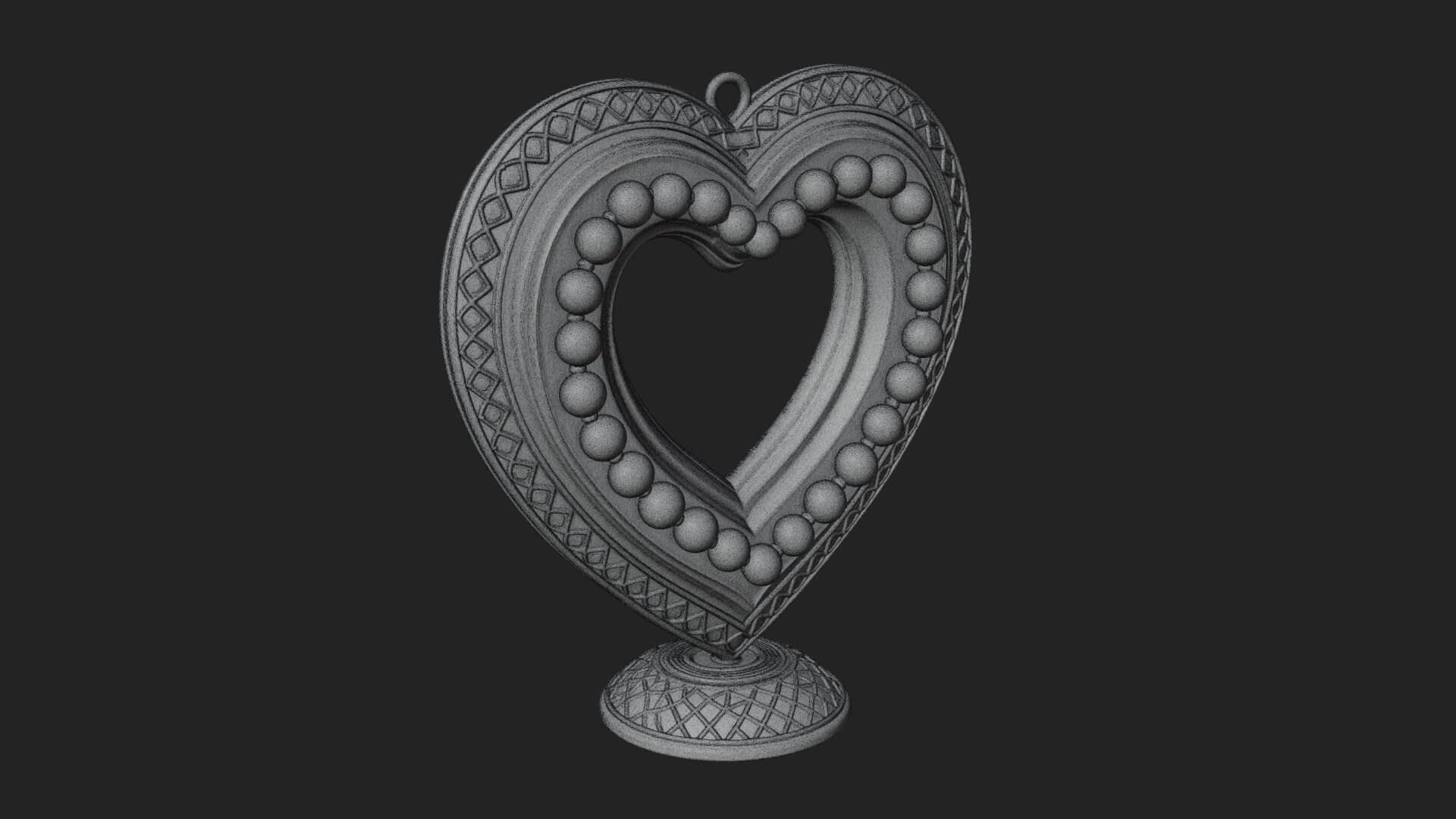 Ornate Framed Heart Plaque Design 326 3D Print Model 3D Model