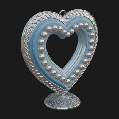 Ornate Framed Heart Plaque Design 326 3D Print Model