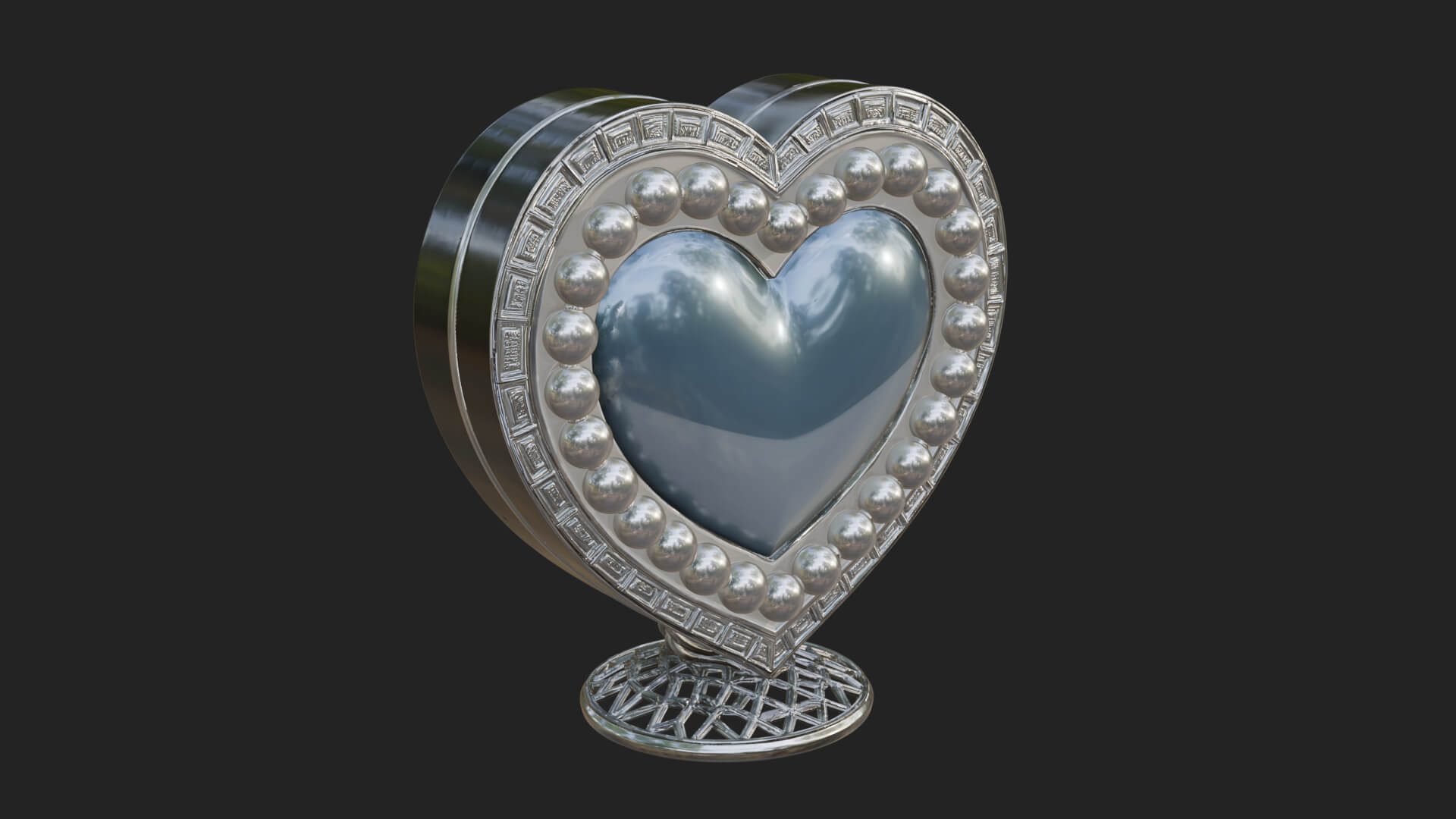 Ornate Framed Heart Plaque Design 327 3D Print Model 3D Model