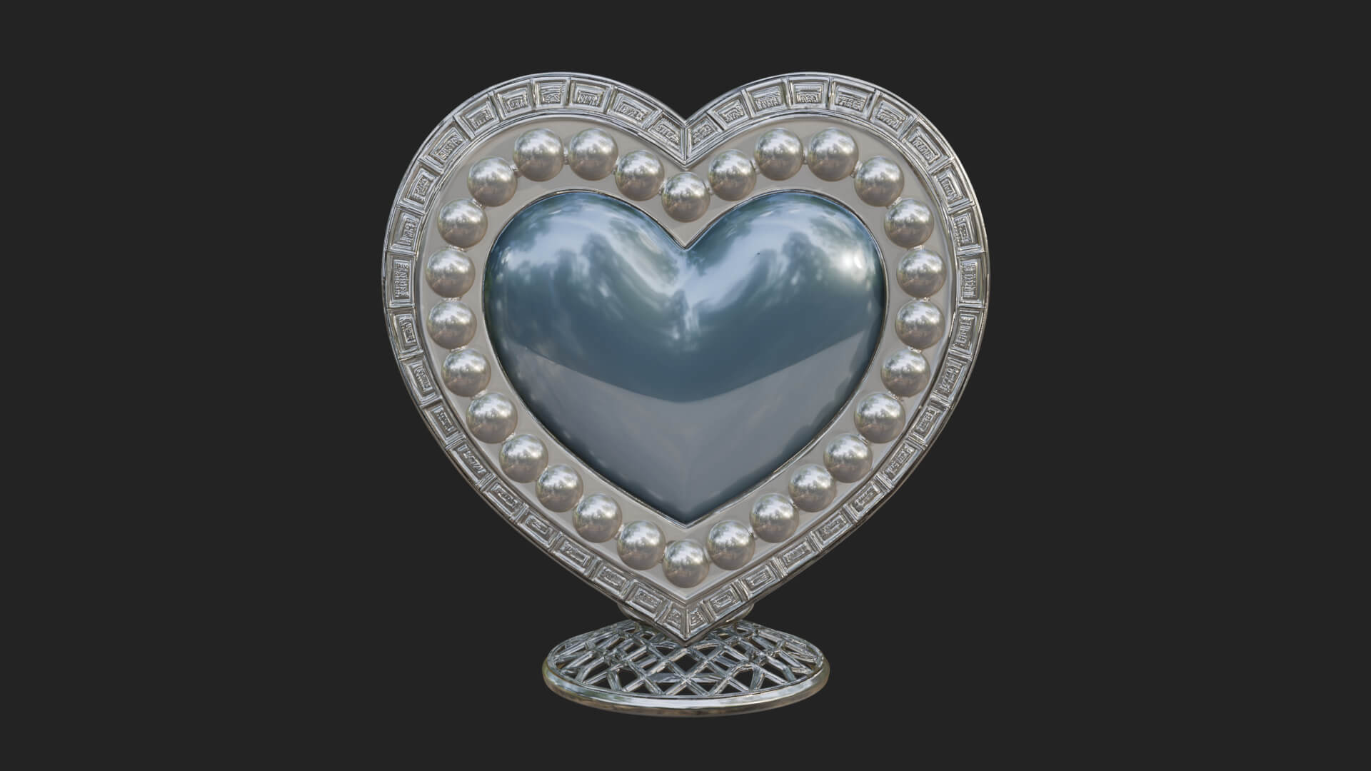 Ornate Framed Heart Plaque Design 327 3D Print Model 3D Model
