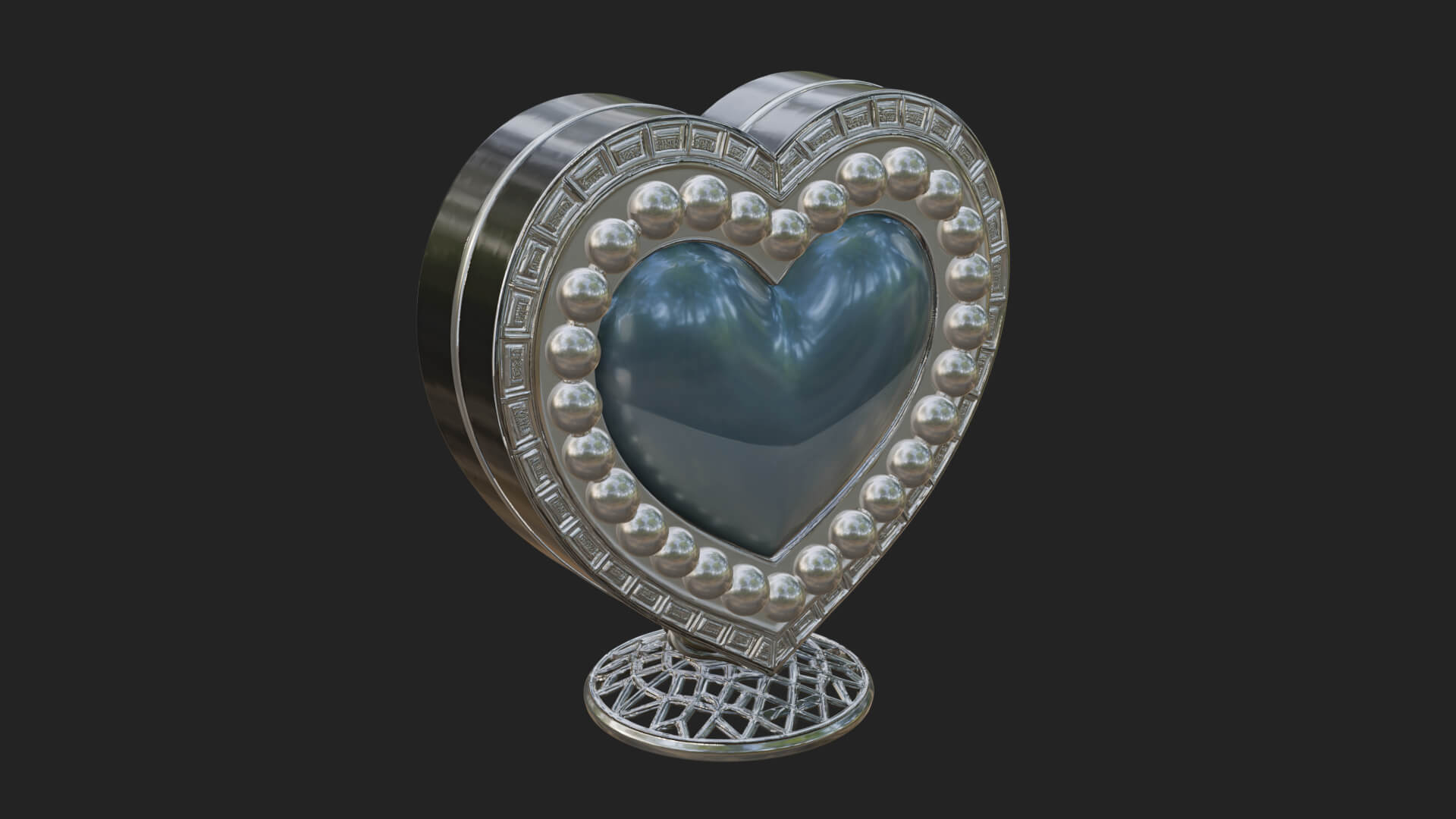 Ornate Framed Heart Plaque Design 327 3D Print Model 3D Model