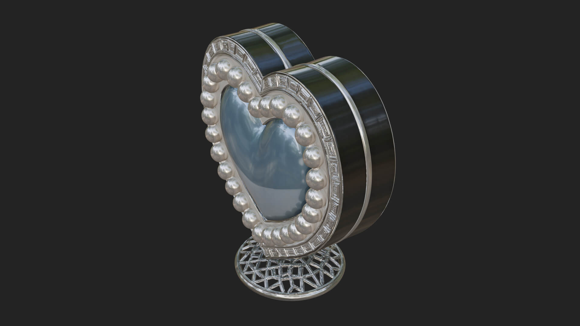 Ornate Framed Heart Plaque Design 327 3D Print Model 3D Model