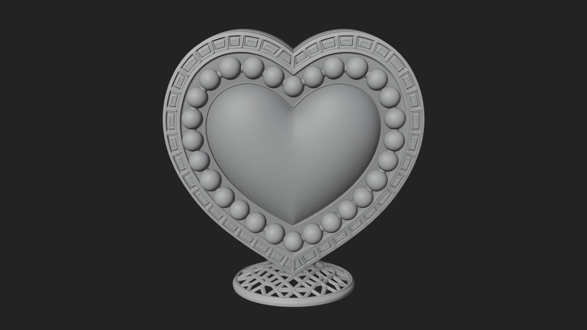 Ornate Framed Heart Plaque Design 327 3D Print Model 3D Model