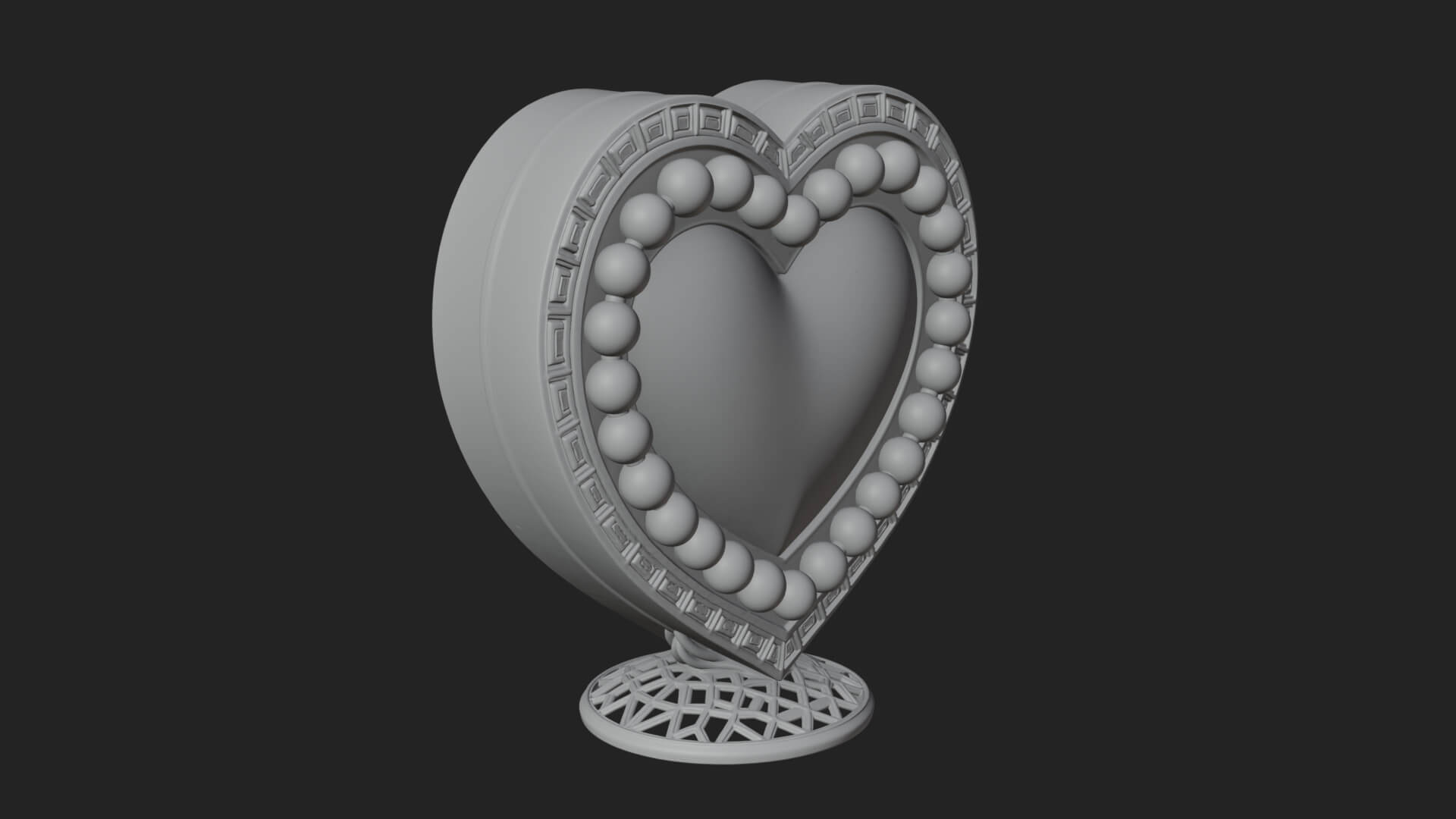 Ornate Framed Heart Plaque Design 327 3D Print Model 3D Model