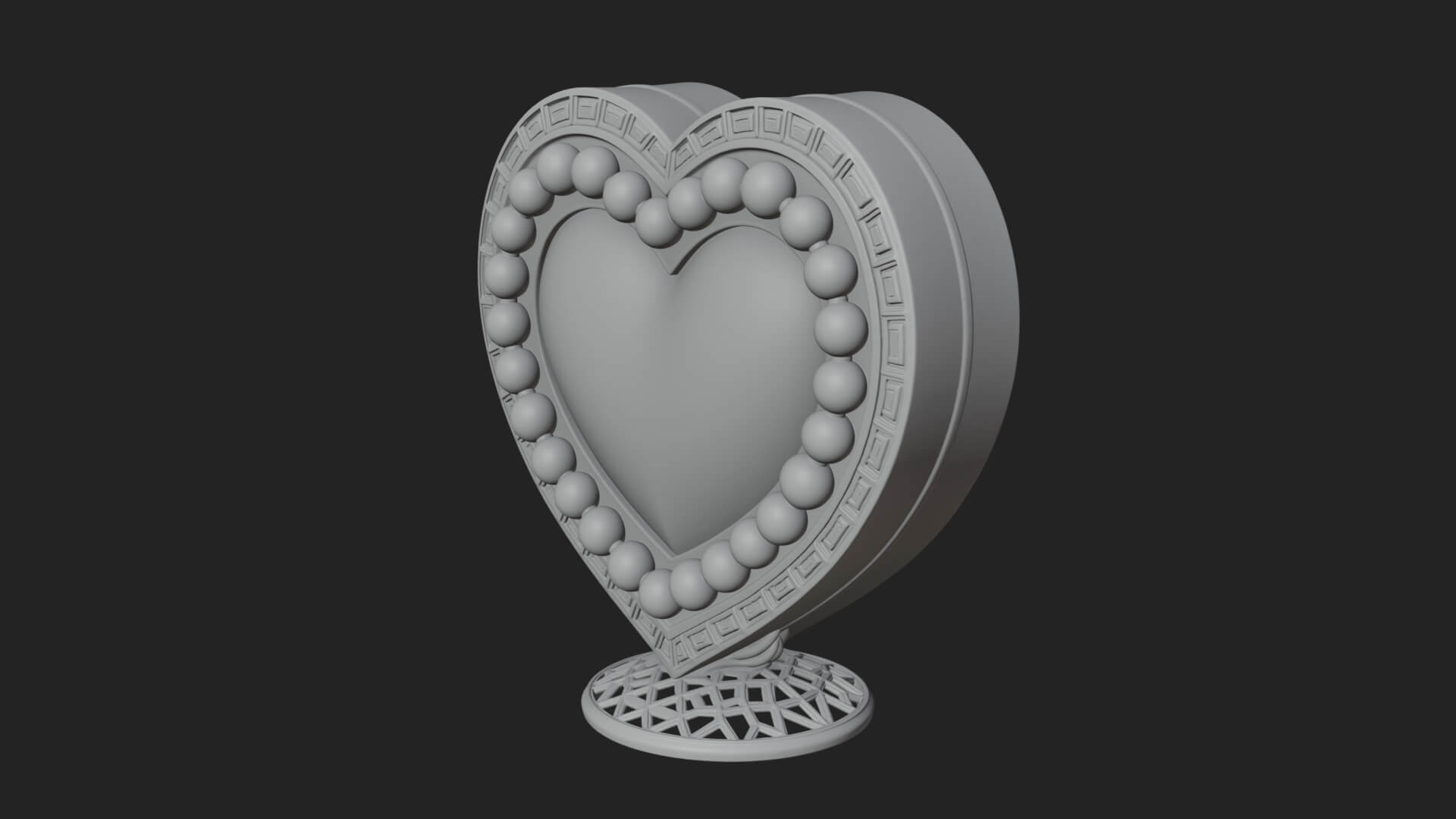 Ornate Framed Heart Plaque Design 327 3D Print Model 3D Model
