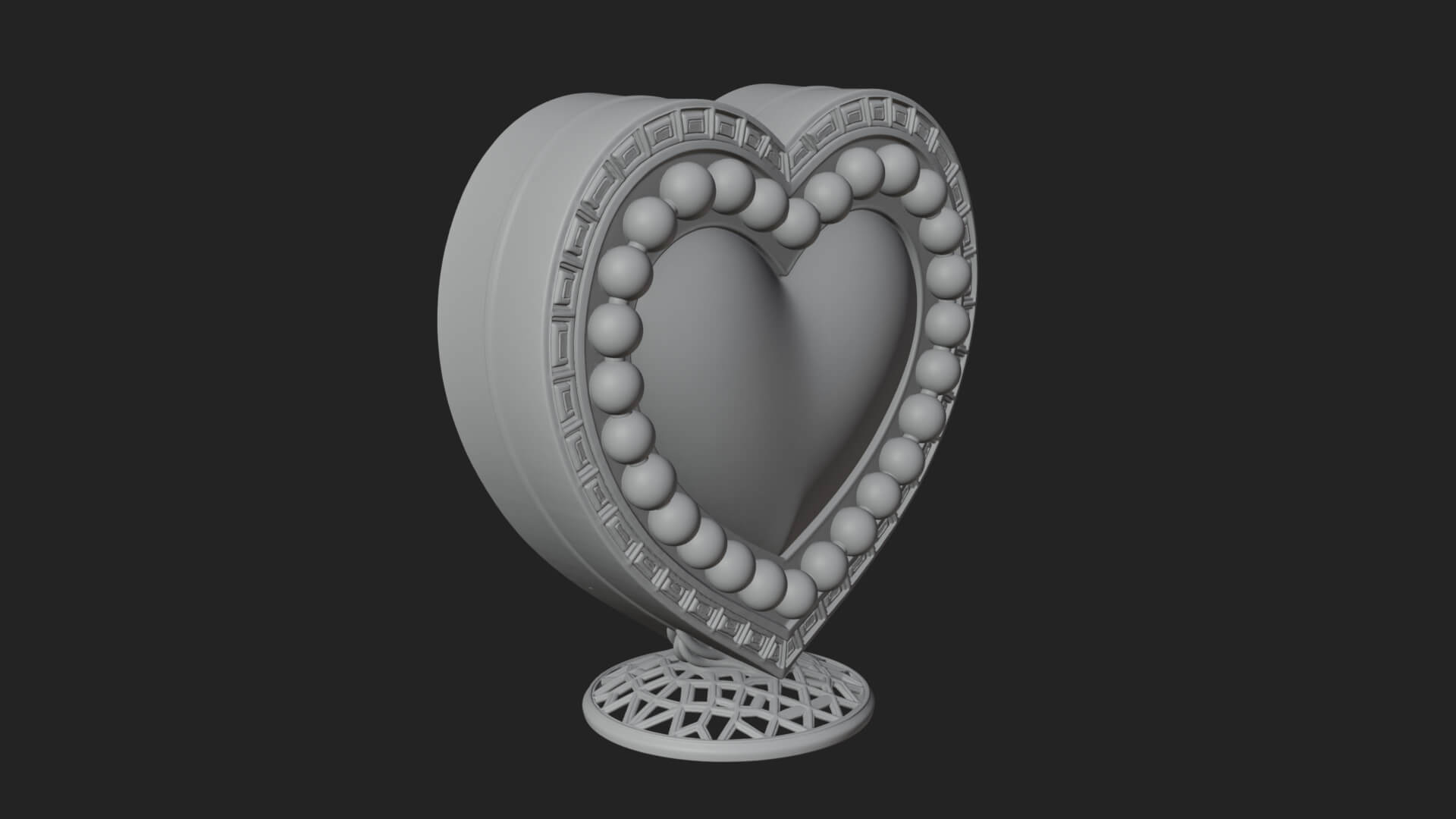 Ornate Framed Heart Plaque Design 327 3D Print Model 3D Model