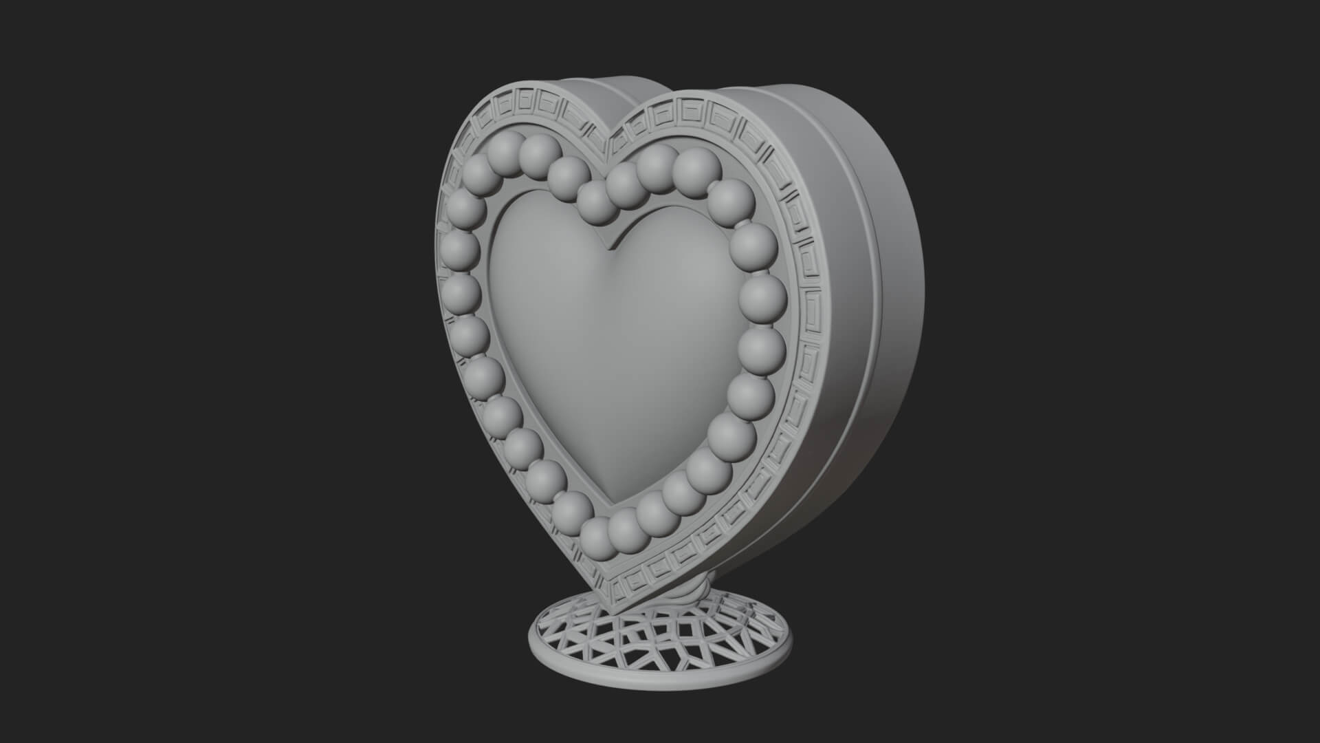 Ornate Framed Heart Plaque Design 327 3D Print Model 3D Model