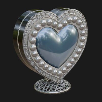 Ornate Framed Heart Plaque Design 327 3D Print Model