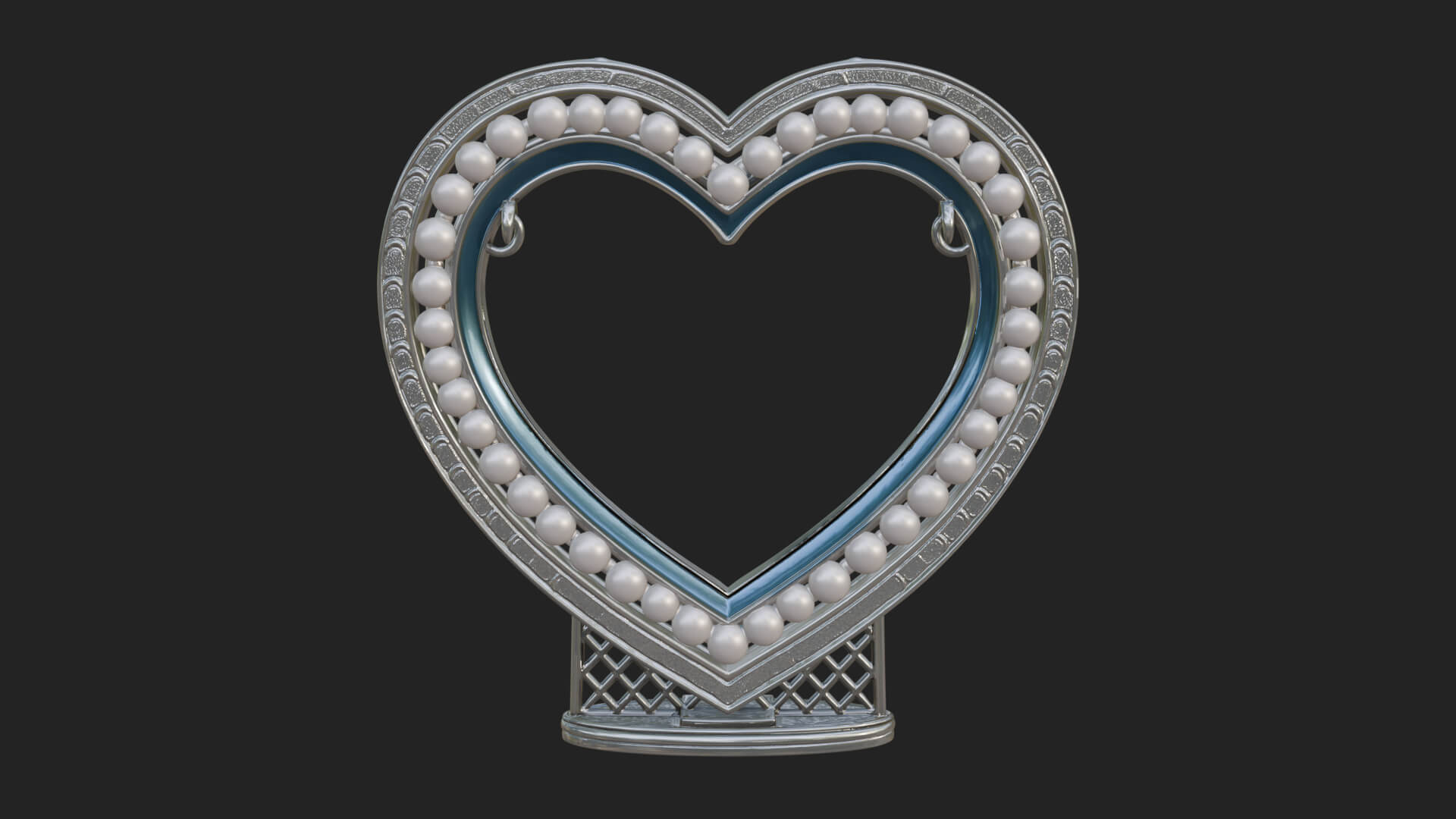 Ornate Framed Heart Plaque Design 328 3D Print Model 3D Model