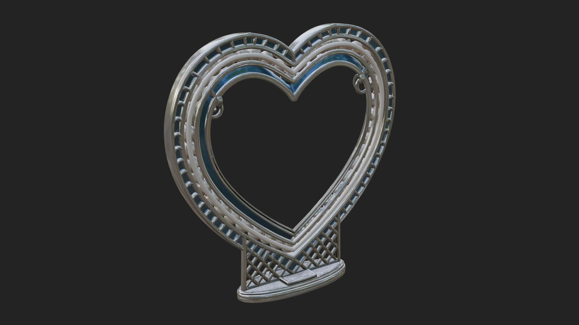 Ornate Framed Heart Plaque Design 328 3D Print Model 3D Model