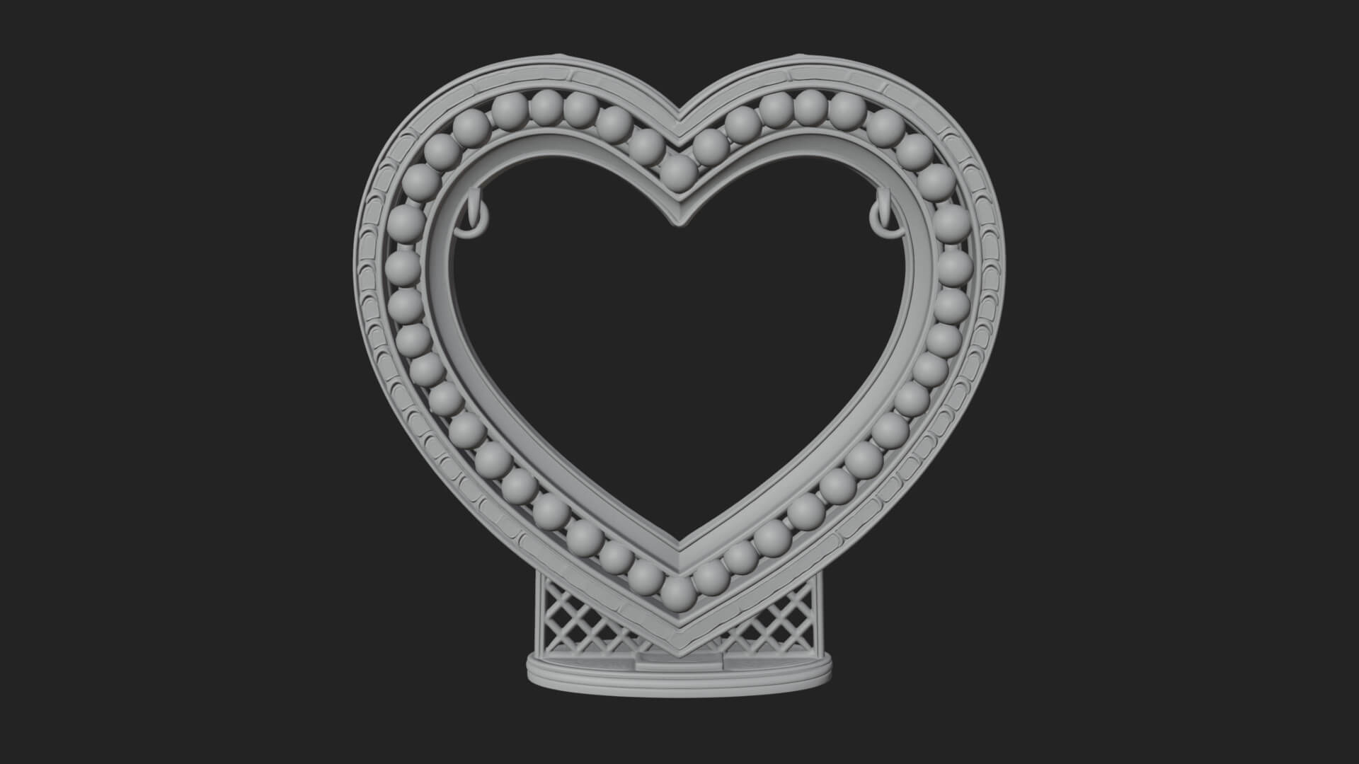Ornate Framed Heart Plaque Design 328 3D Print Model 3D Model