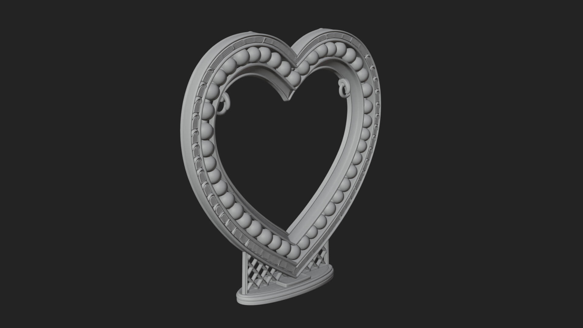 Ornate Framed Heart Plaque Design 328 3D Print Model 3D Model