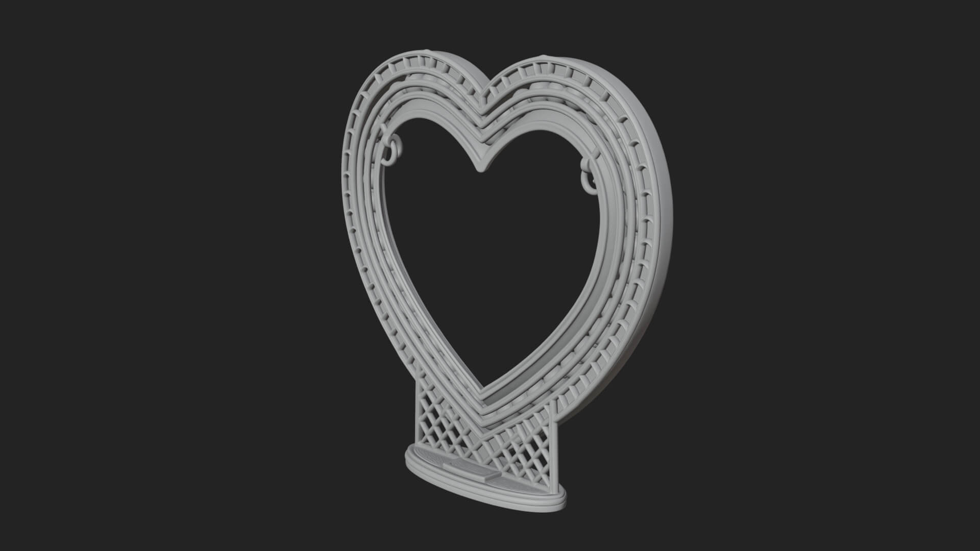 Ornate Framed Heart Plaque Design 328 3D Print Model 3D Model