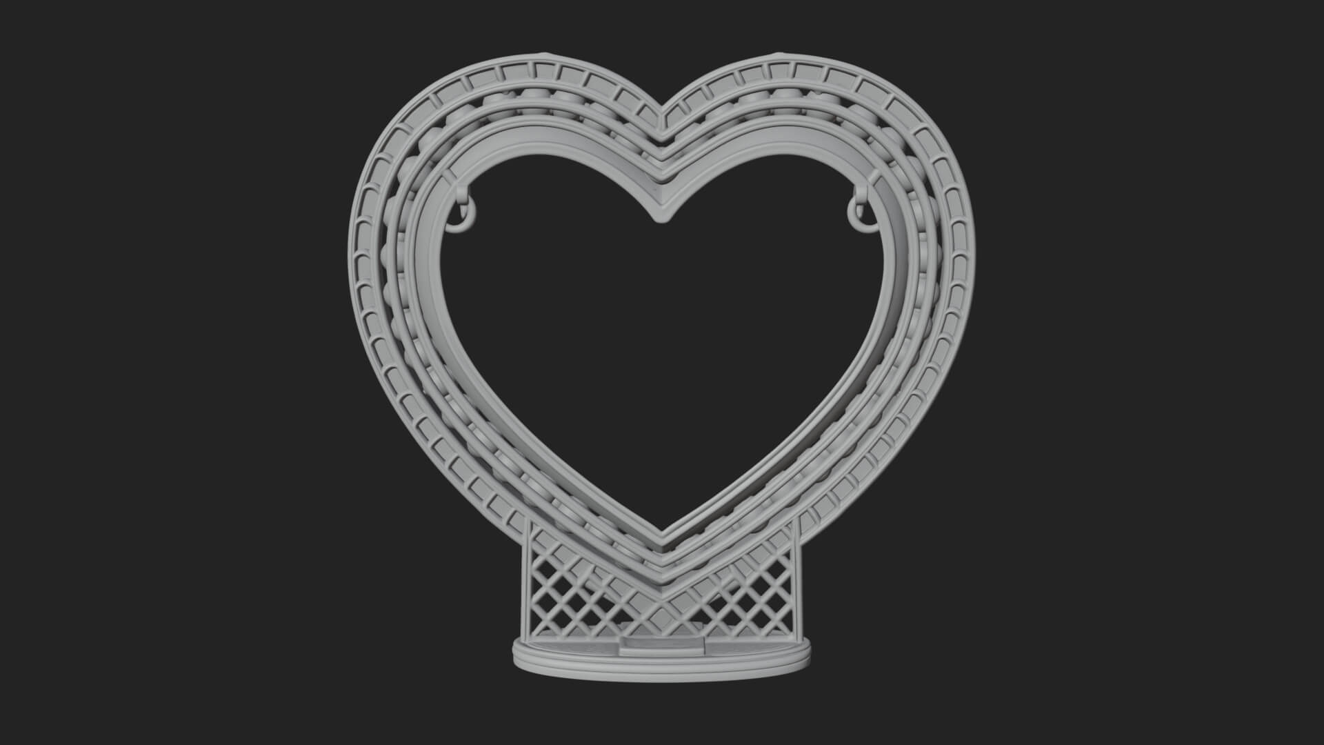 Ornate Framed Heart Plaque Design 328 3D Print Model 3D Model