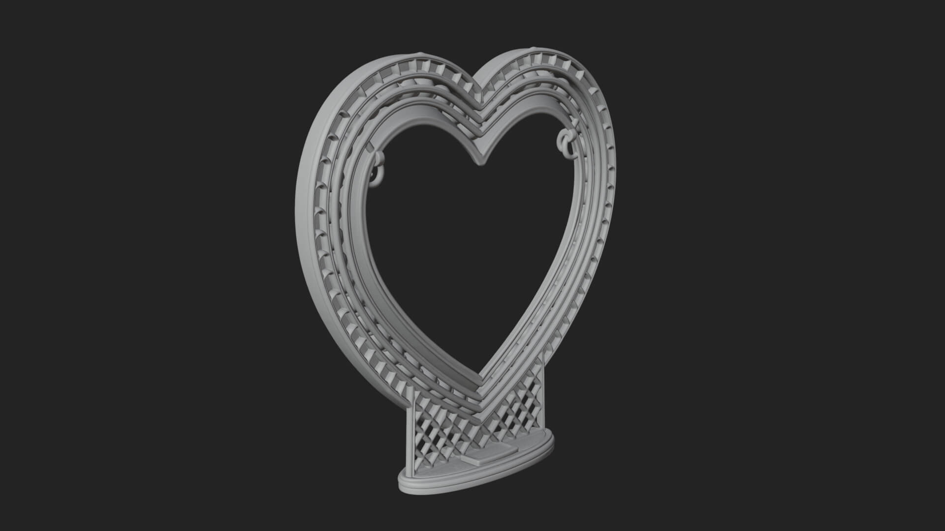 Ornate Framed Heart Plaque Design 328 3D Print Model 3D Model
