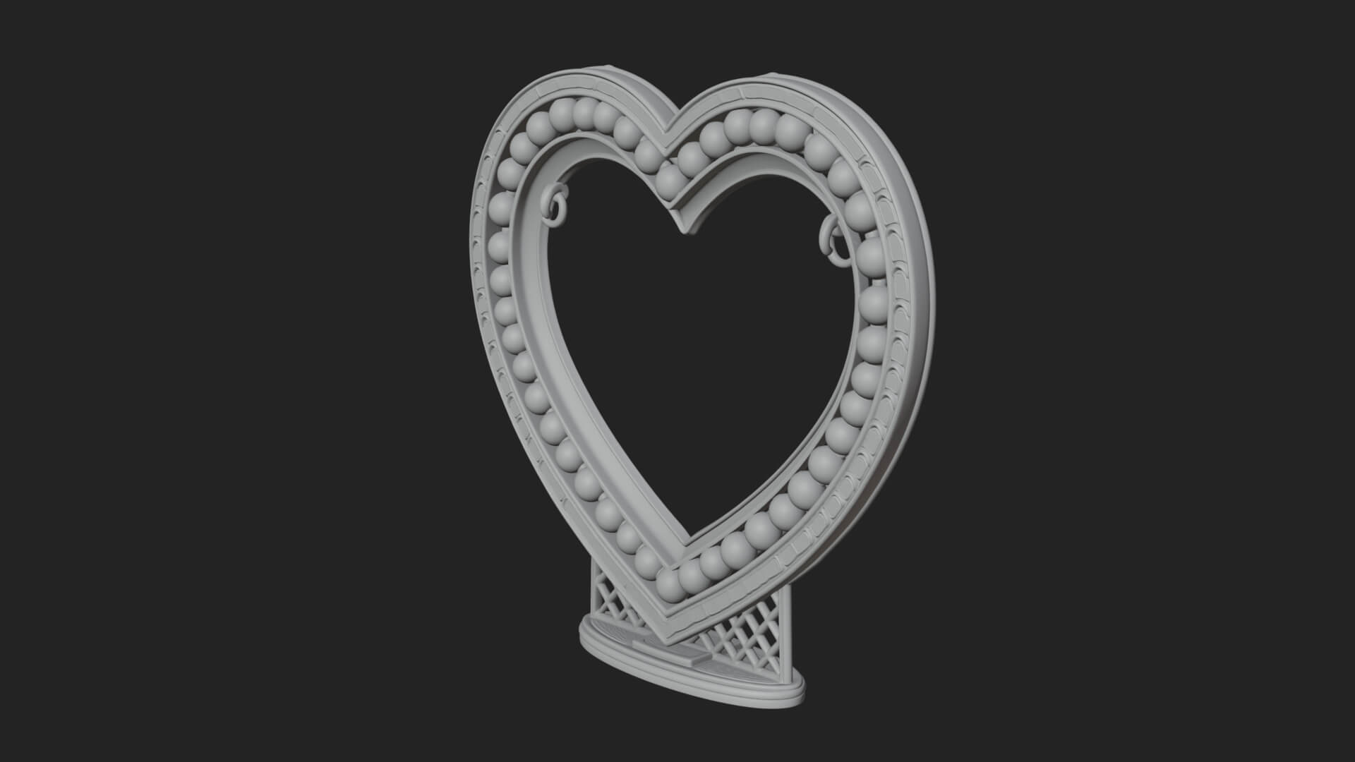 Ornate Framed Heart Plaque Design 328 3D Print Model 3D Model