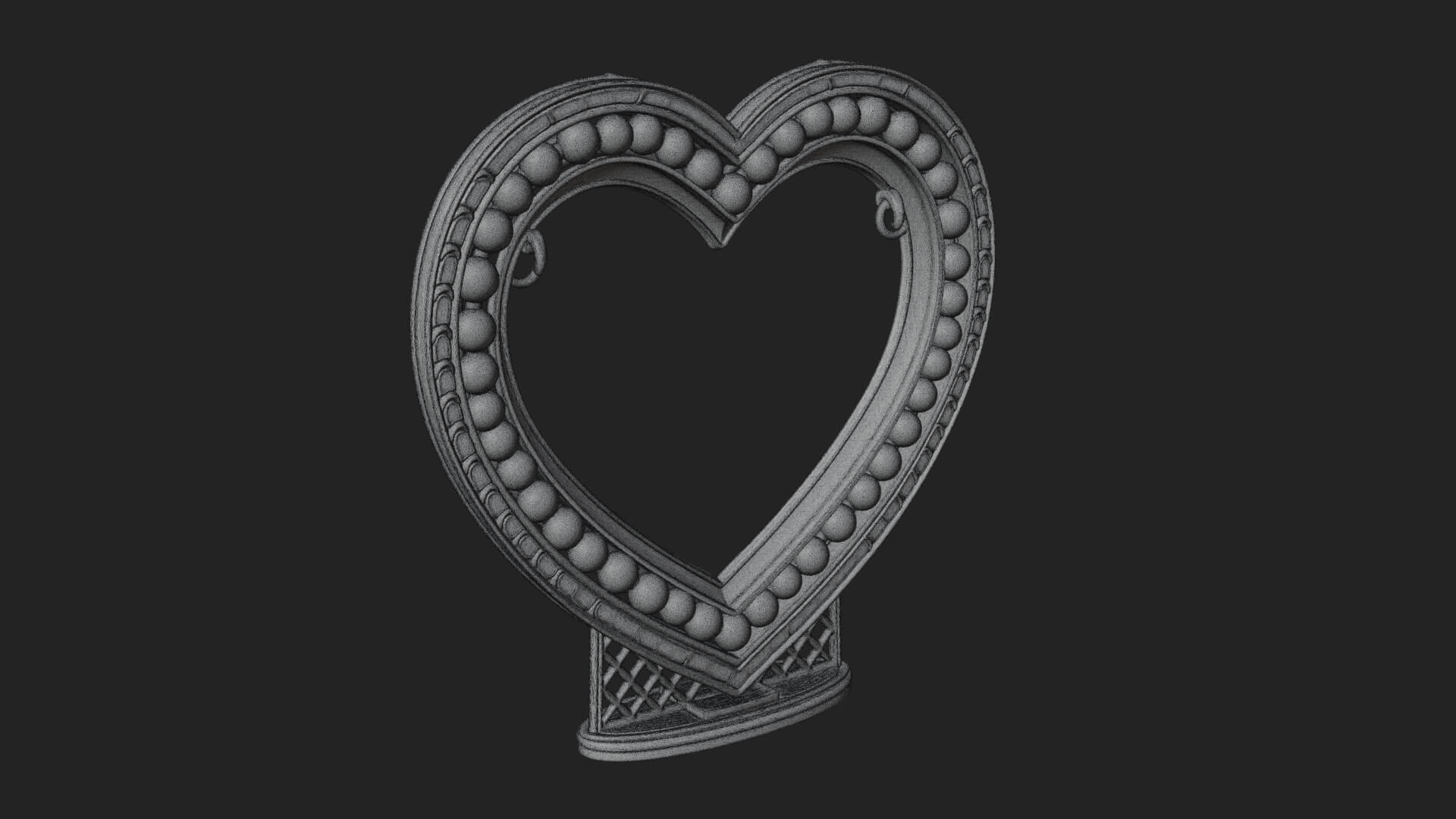 Ornate Framed Heart Plaque Design 328 3D Print Model 3D Model