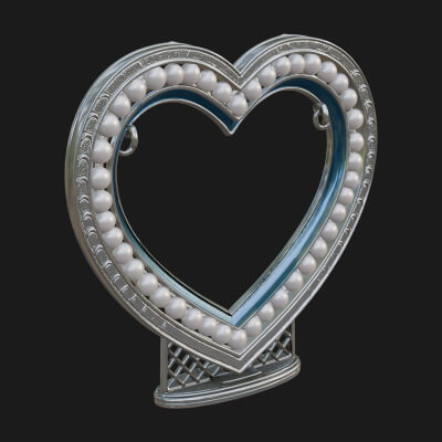 Ornate Framed Heart Plaque Design 328 3D Print Model