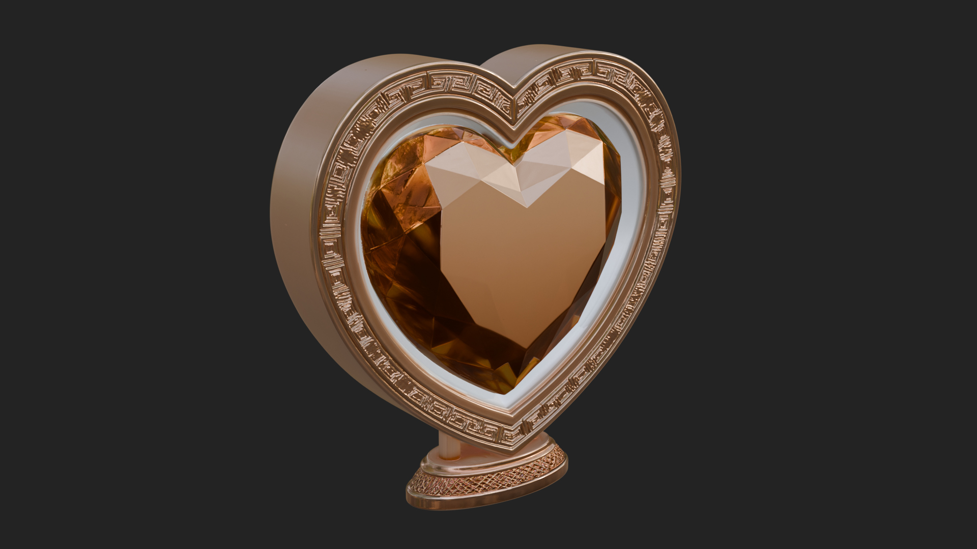 Ornate Framed Heart Plaque Design 329 3D Print Model 3D Model