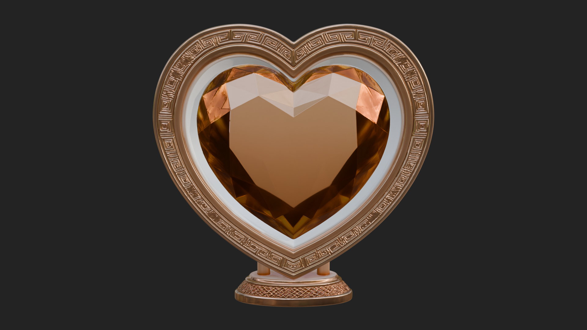 Ornate Framed Heart Plaque Design 329 3D Print Model 3D Model