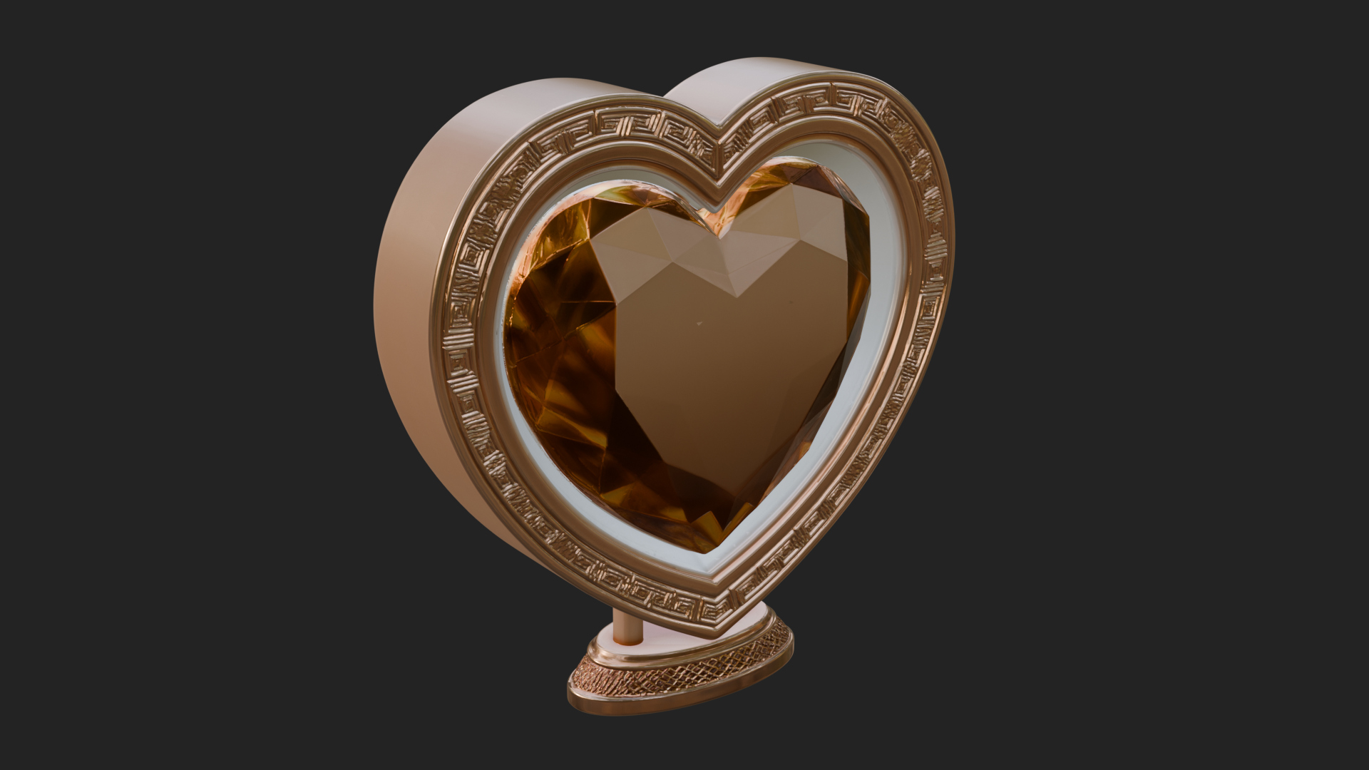 Ornate Framed Heart Plaque Design 329 3D Print Model 3D Model