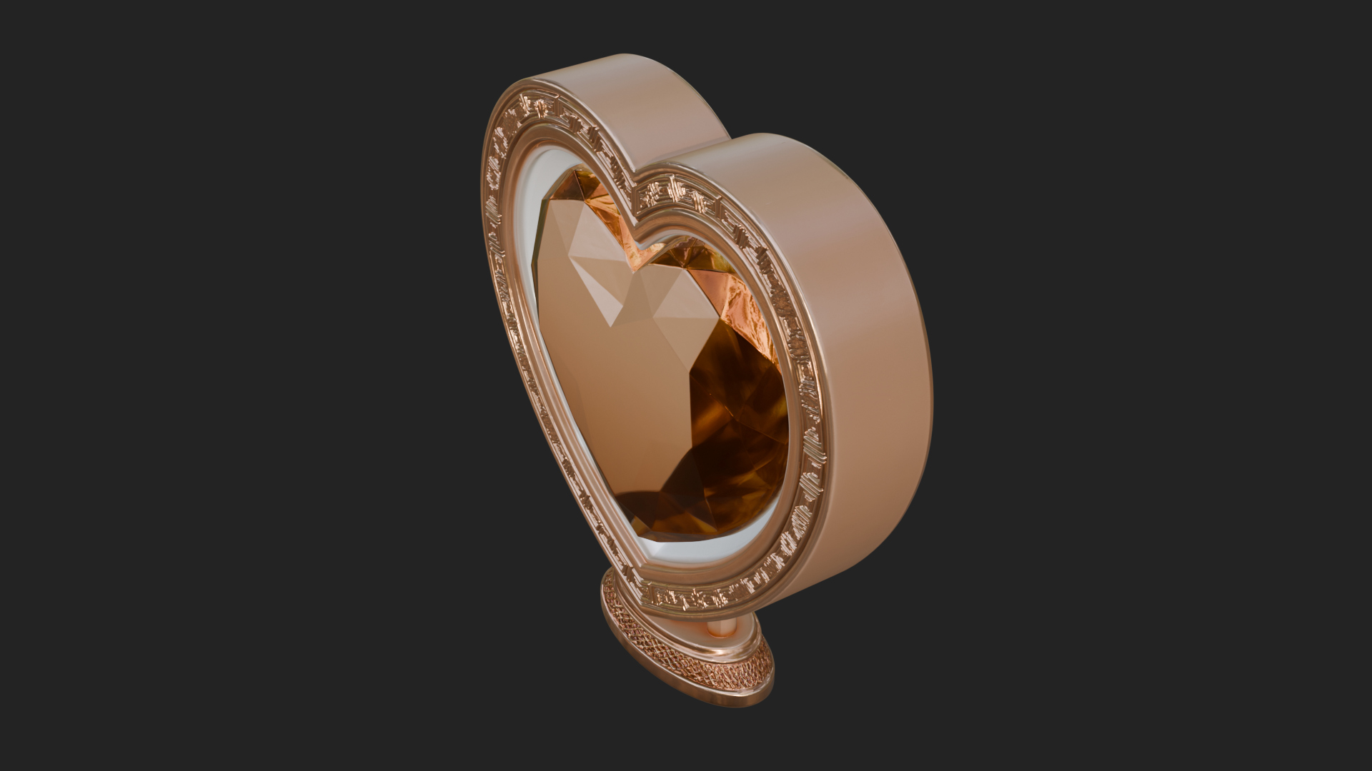 Ornate Framed Heart Plaque Design 329 3D Print Model 3D Model