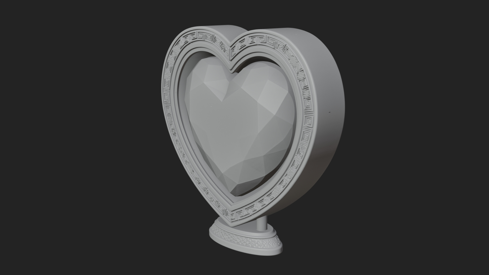 Ornate Framed Heart Plaque Design 329 3D Print Model 3D Model
