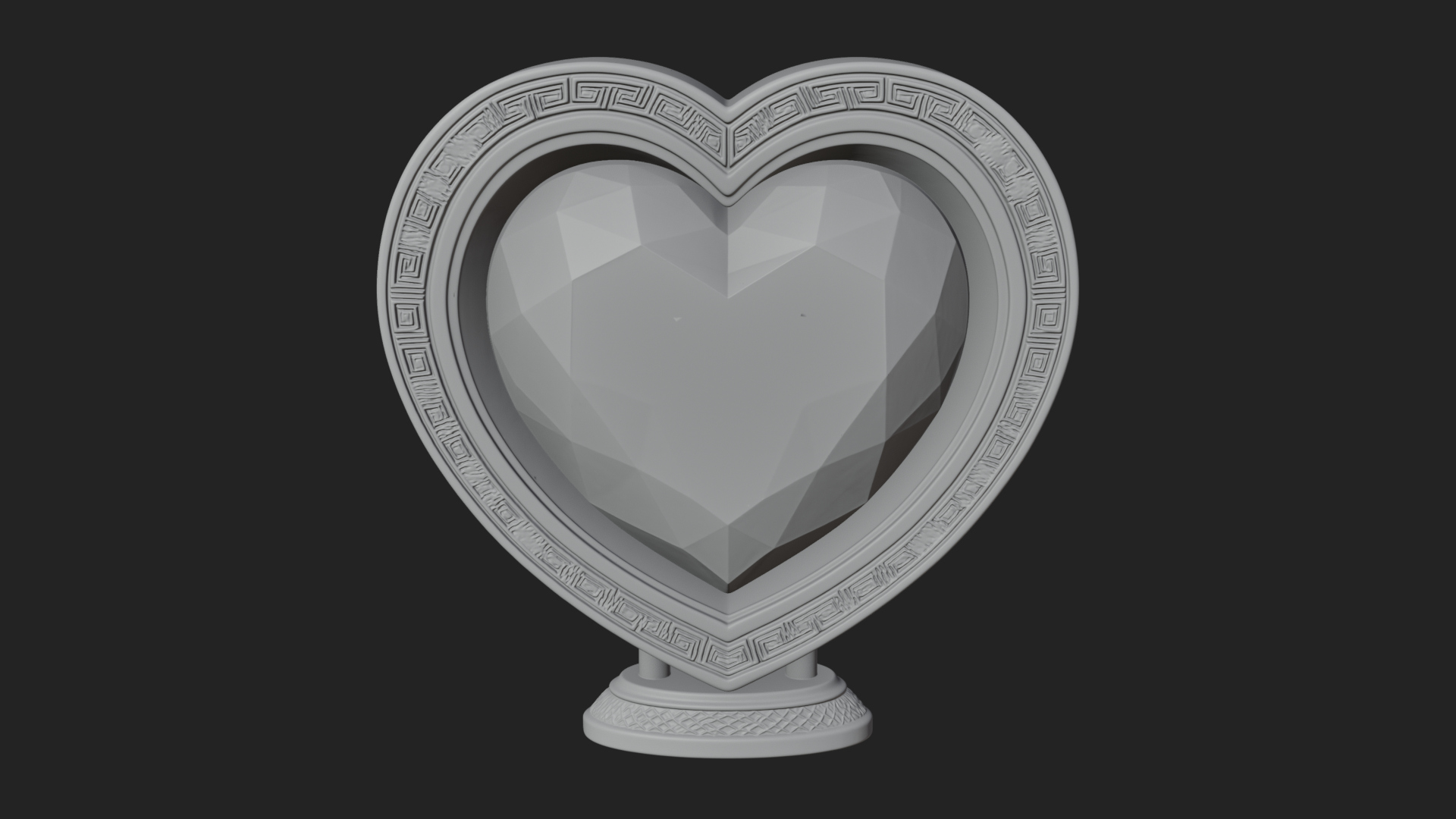 Ornate Framed Heart Plaque Design 329 3D Print Model 3D Model