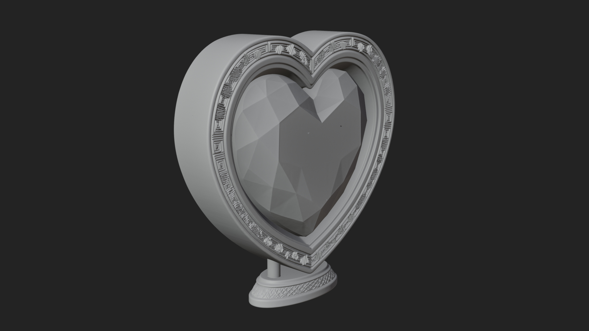 Ornate Framed Heart Plaque Design 329 3D Print Model 3D Model