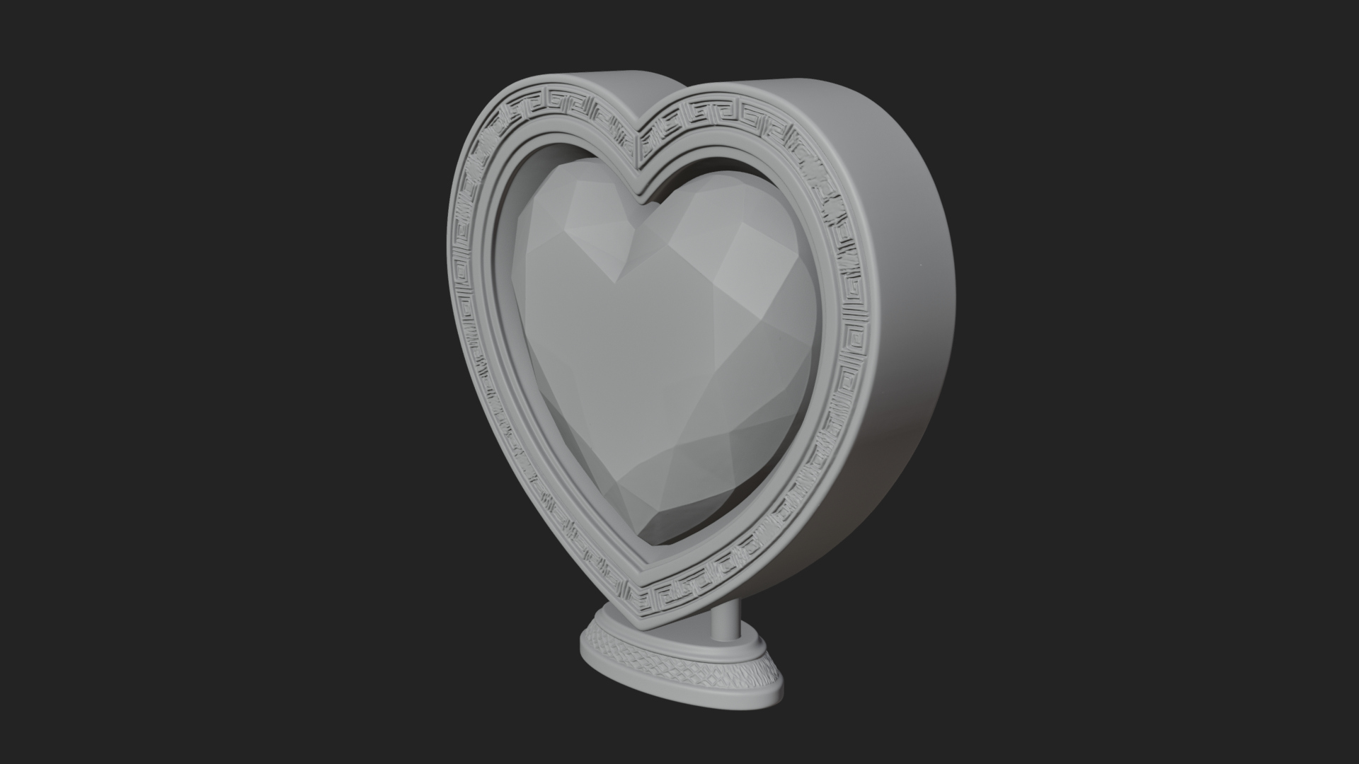 Ornate Framed Heart Plaque Design 329 3D Print Model 3D Model