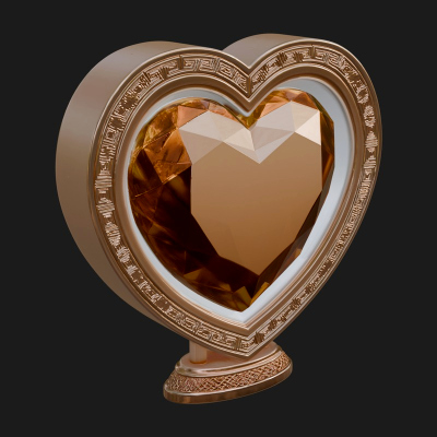 Ornate Framed Heart Plaque Design 329 3D Print Model